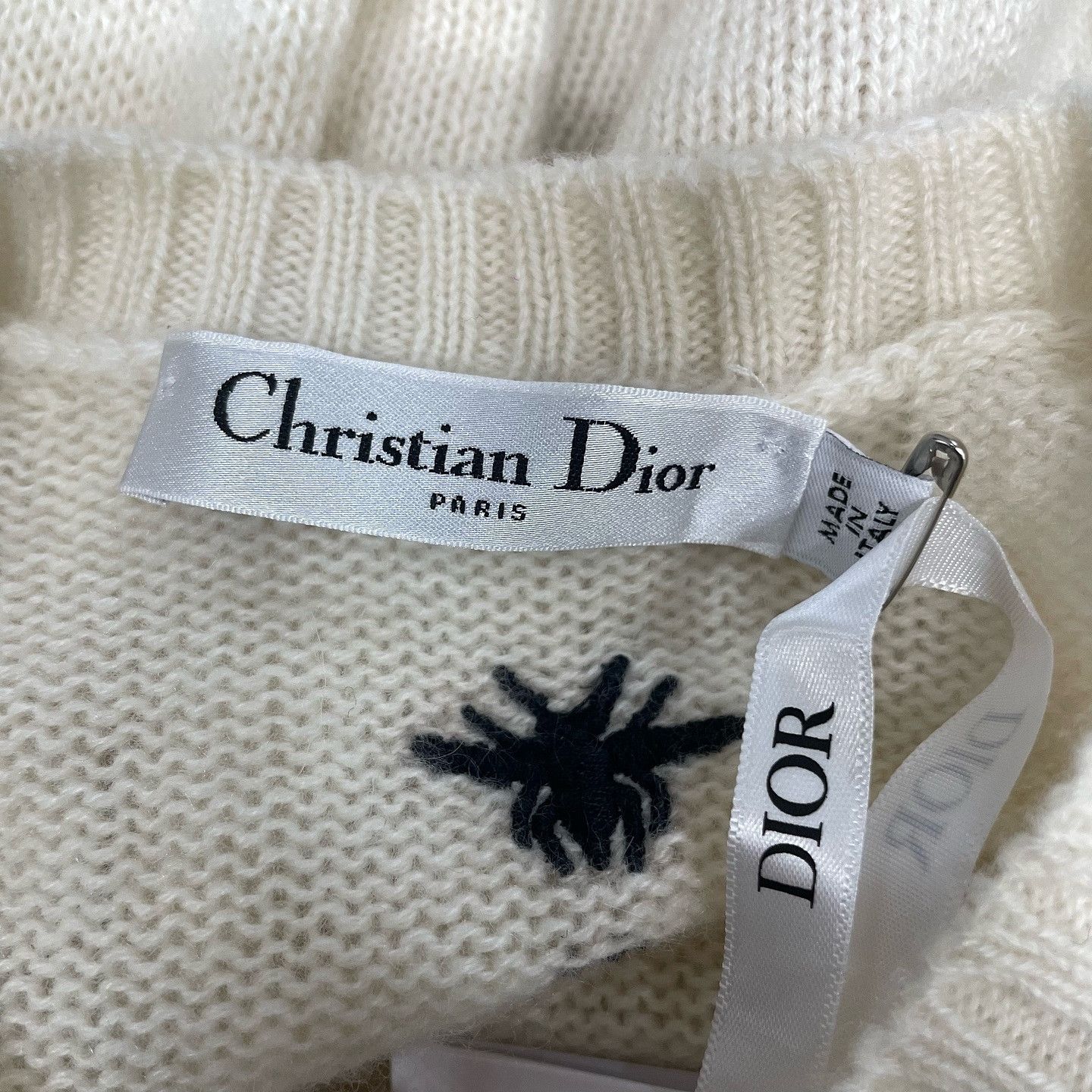 Dior Dior Embroidered Cashmere Sweater Beige FR 34 Size XS / US 0-2 / IT 36-38 - 3 Thumbnail