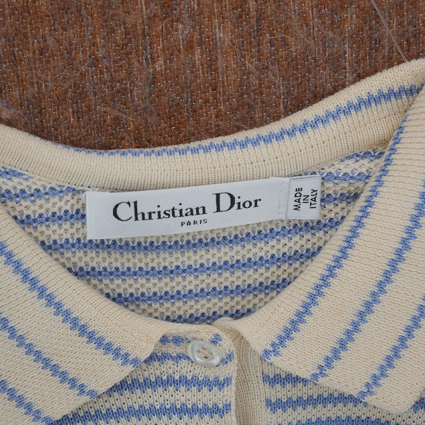 Dior Dior Striped Embellished Knit Polo Size 38 Size S / US 4 / IT 40 - 3 Thumbnail