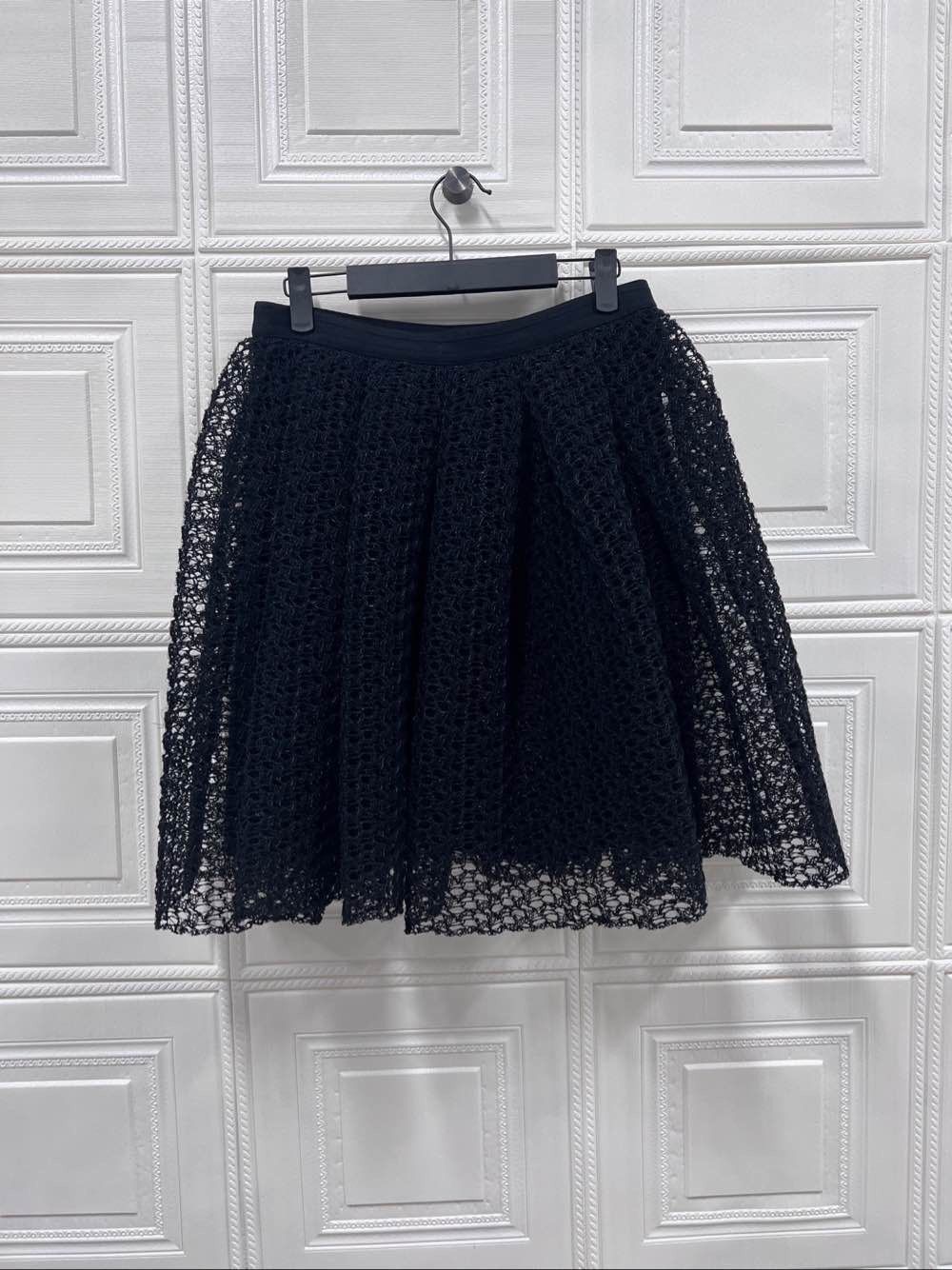 Dior Christian Dior Black Lace Mini Skirt Size 40 Size 28" / US 6 / IT 42 - 2 Thumbnail
