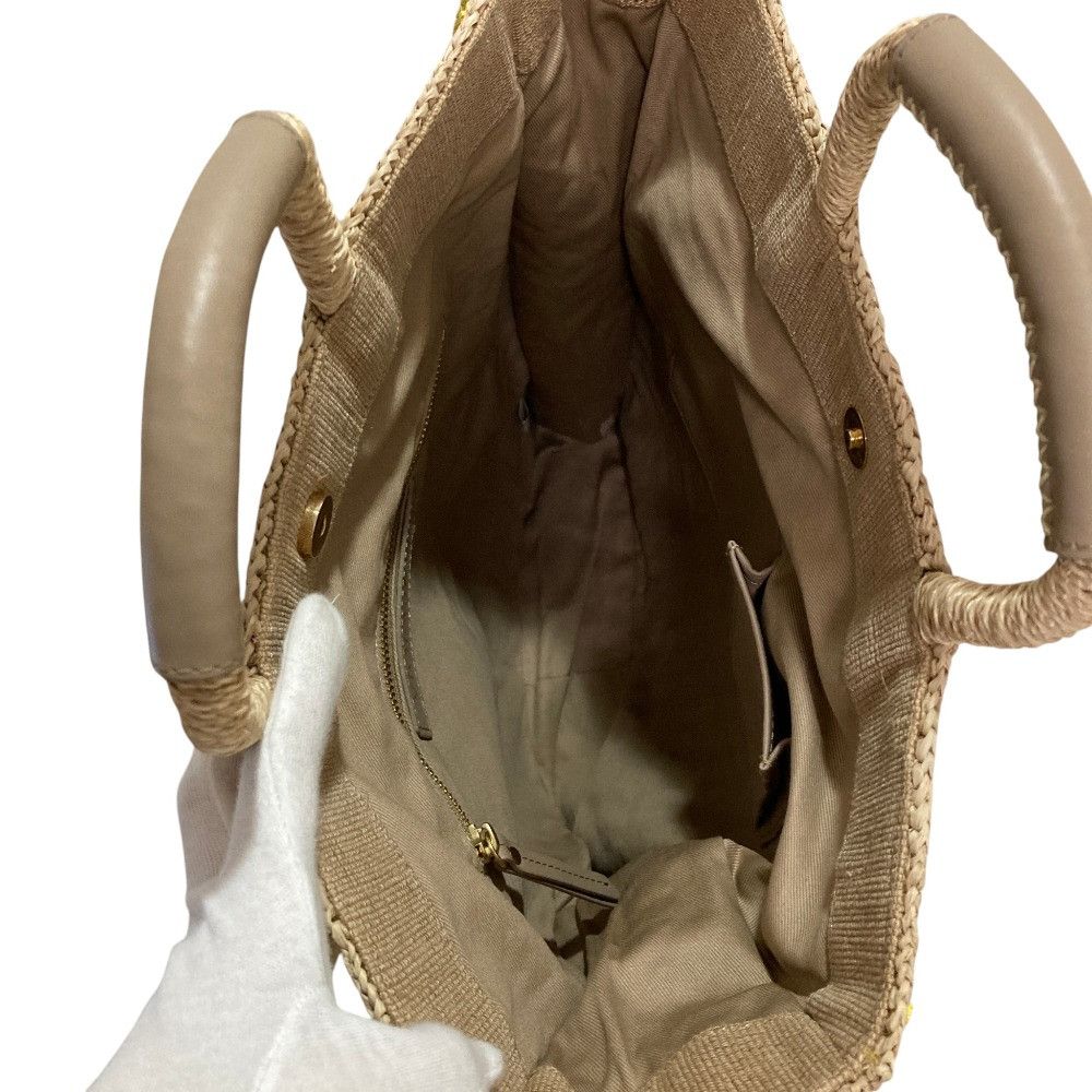Other Other VIOLA d'ORO Leather Raffia Tote Bag Plant-based Tote Bag DUTY FREE for USA Size ONE SIZE - 7 Thumbnail