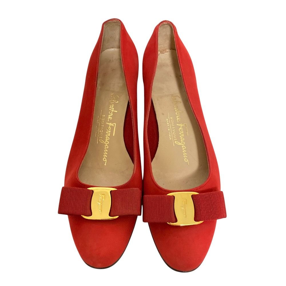 Salvatore Ferragamo Salvatore Ferragamo Salvatore Ferragamo Suede Vara Pumps Leather Shoes DUTY FREE for USA Size ONE SIZE - 5 Thumbnail