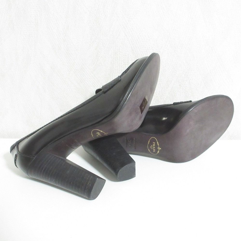 Prada Prada Prada Chunky Heel Loafer Pumps Leather Shoes DUTY FREE for USA Size ONE SIZE - 7 Thumbnail