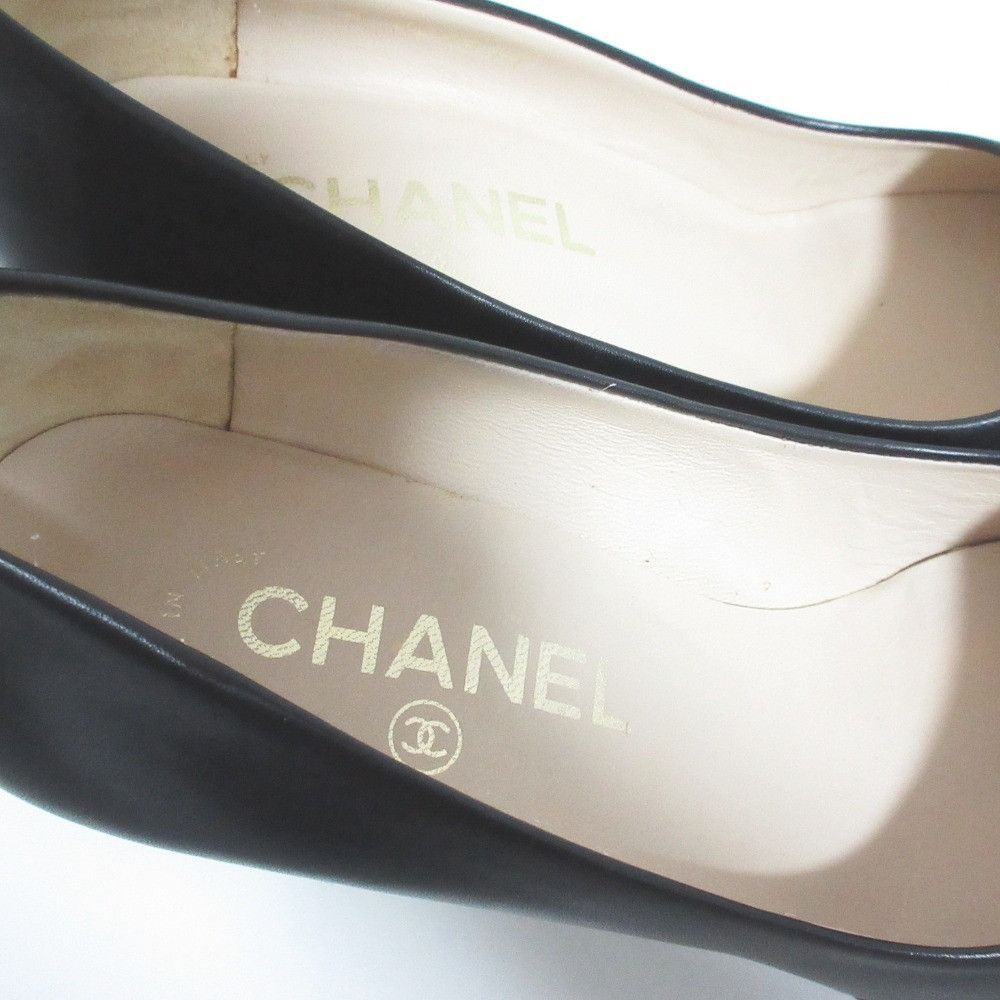Chanel Chanel Chanel Coco Mark Heel Leather Pumps Leather Shoes G29311 DUTY FREE for USA Size ONE SIZE - 7 Thumbnail