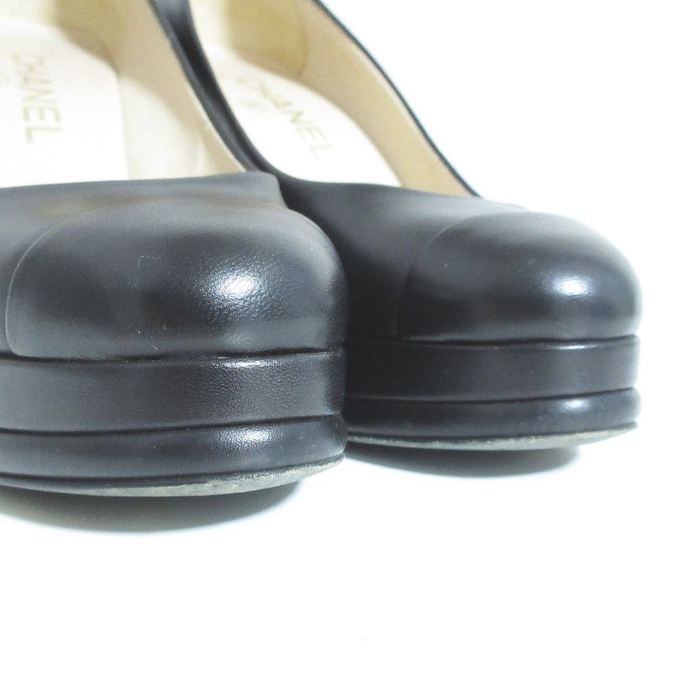 Chanel Chanel Chanel Coco Mark Heel Leather Pumps Leather Shoes G29311 DUTY FREE for USA Size ONE SIZE - 4 Thumbnail