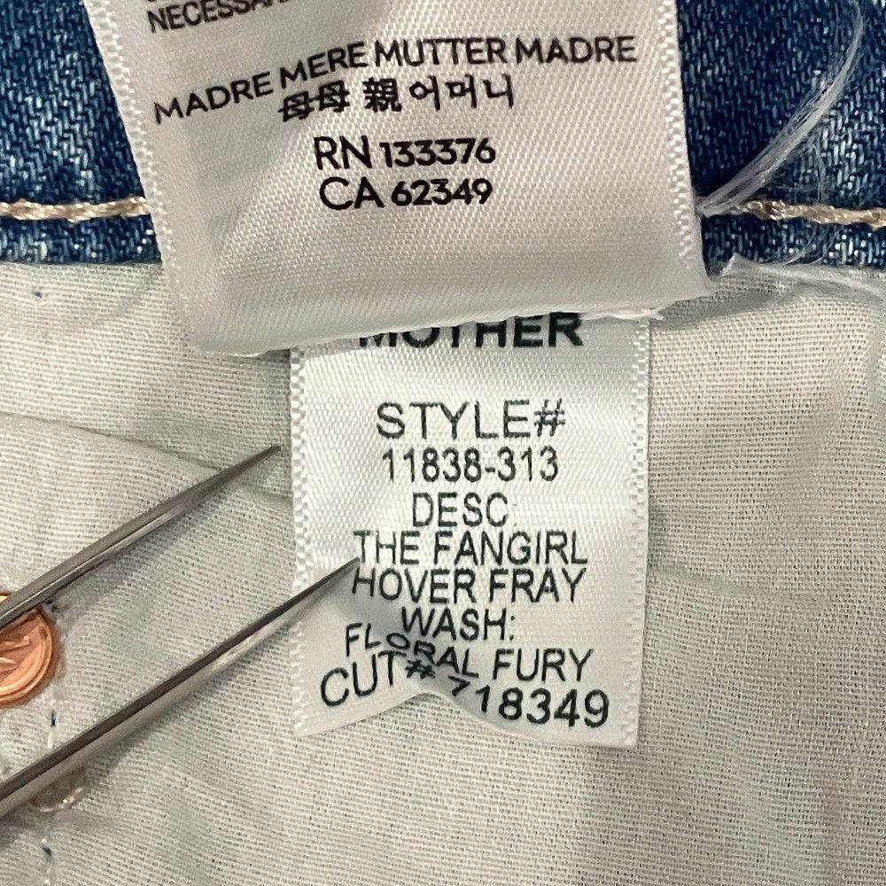 Other Other Mother Fan Girl Hover Frey Jeans Textile Jeans 11838-313 DUTY FREE for USA Size ONE SIZE - 9 Thumbnail