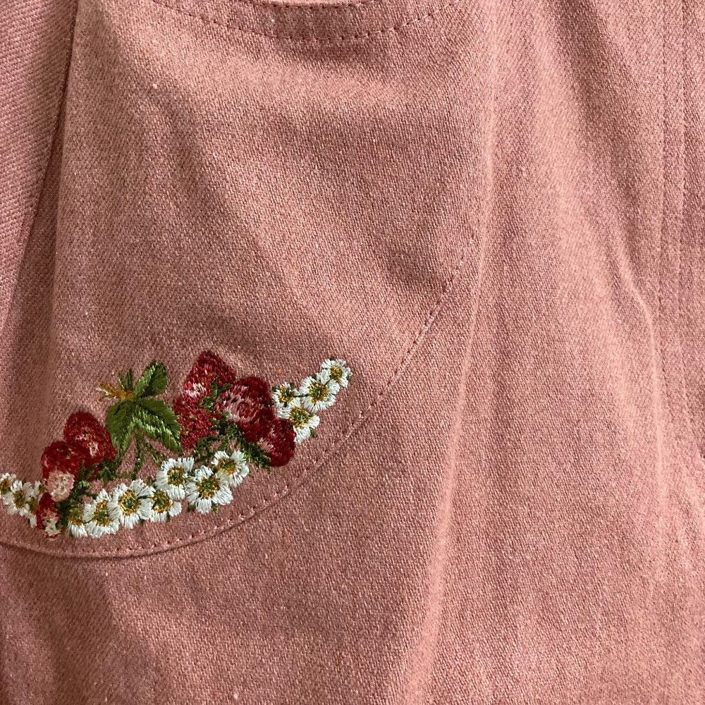 Other Other PINK HOUSE Flower Embroidered Frill Denim Skirt Textile Skirts A2123FSY375 DUTY FREE for USA Size ONE SIZE - 2 Thumbnail