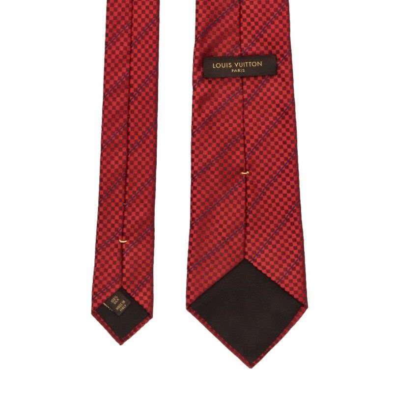 Louis Vuitton Louis Vuitton Micro Damier Regimental Tie Red Size ONE SIZE - 2 Thumbnail