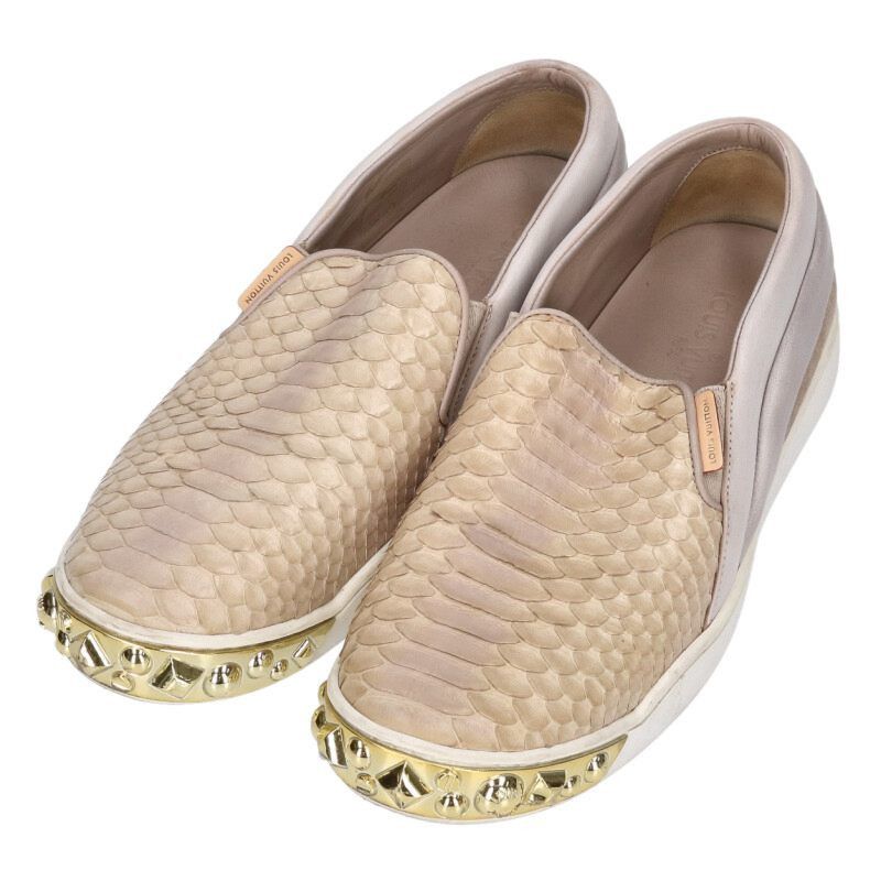 Louis Vuitton Louis Vuitton Python Studs Slip-on Beige Size 39 Size US 6 / EU 39 - 5 Thumbnail