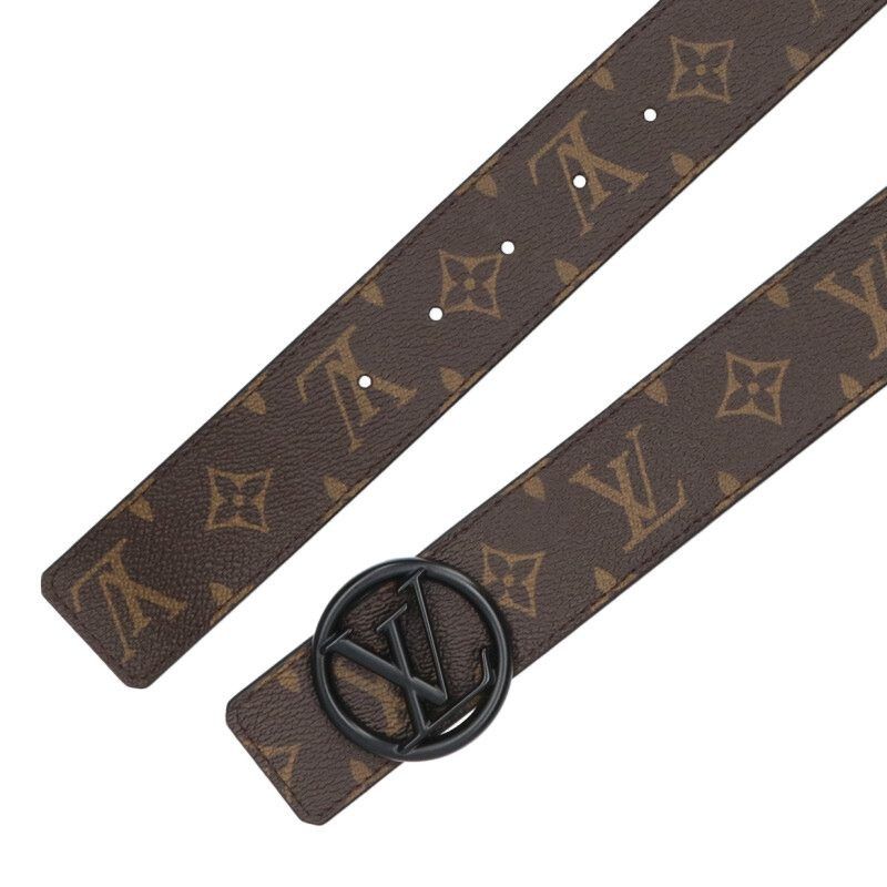 Louis Vuitton Louis Vuitton Logo Leather Belt Brown x Black Size 85 Size ONE SIZE - 4 Thumbnail