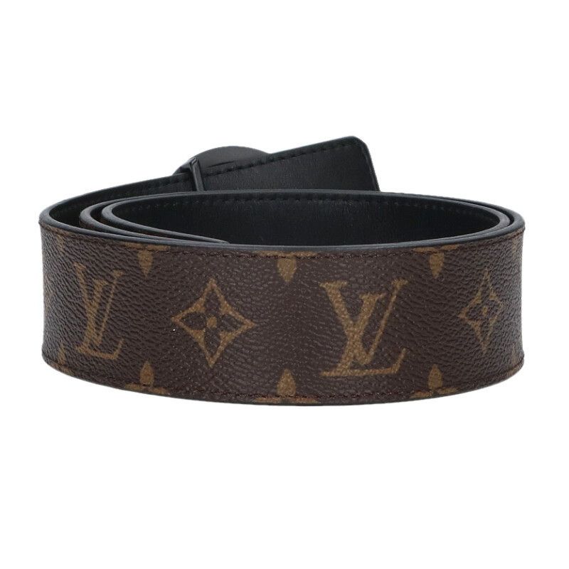 Louis Vuitton Louis Vuitton Logo Leather Belt Brown x Black Size 85 Size ONE SIZE - 2 Thumbnail