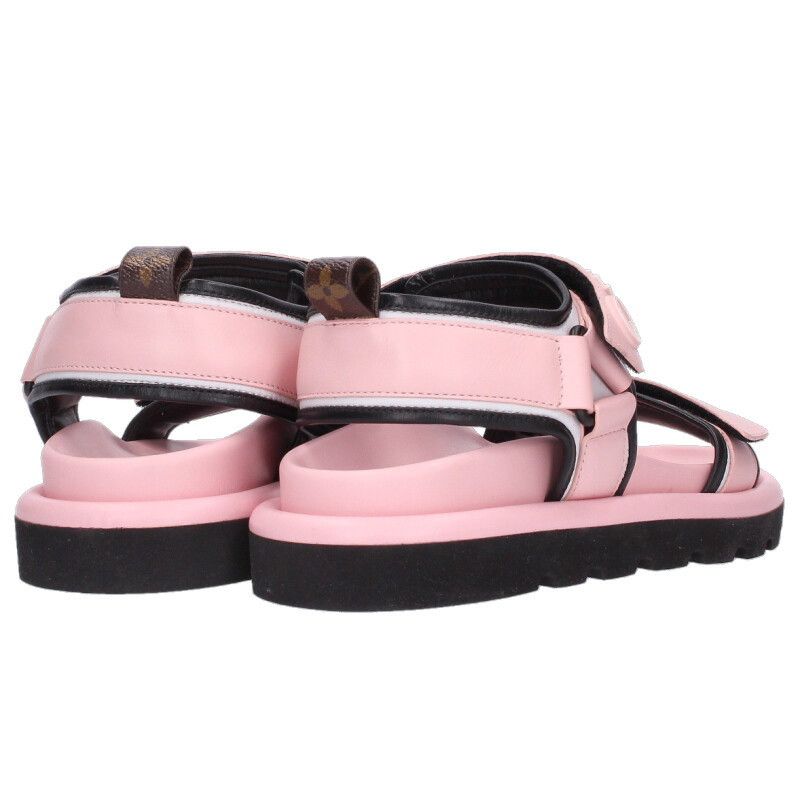 Louis Vuitton Louis Vuitton Logo Sandals Pink x Black Size 38 Size US 5.5 / EU 38 - 2 Thumbnail