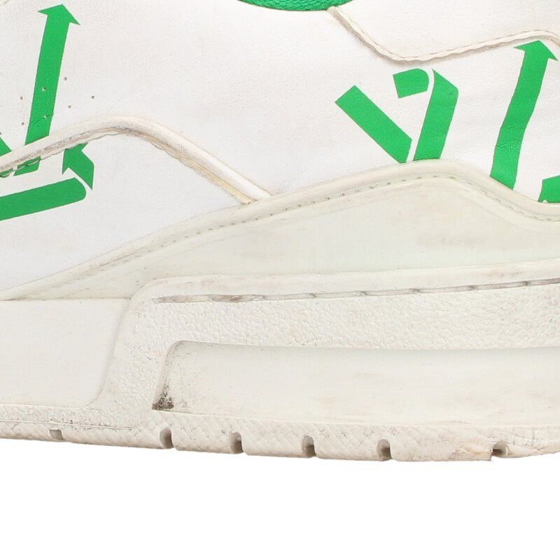 Louis Vuitton Louis Vuitton LV Leather Sneakers White x Green Size 8 Size US 8 / EU 41 - 5 Thumbnail
