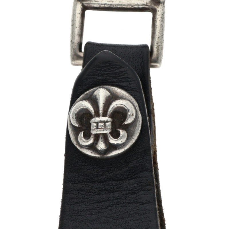 Chrome Hearts Chrome Hearts Flare Leather Belt Loop Black x Silver Size ONE SIZE - 3 Thumbnail