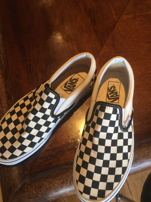 Vans Old School Black and White Checkerboard Vans | Grailed