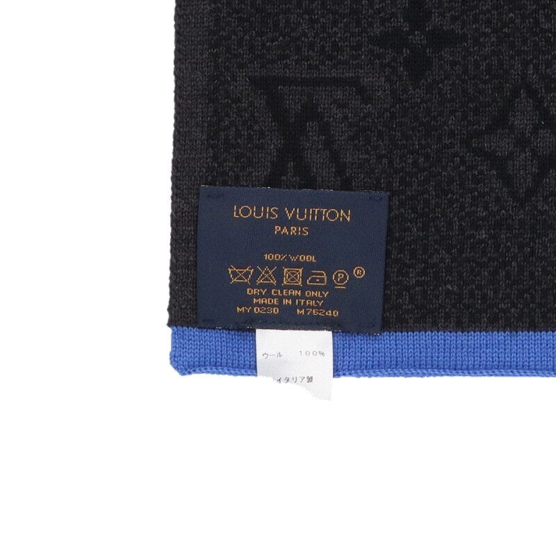 Louis Vuitton Louis Vuitton Scarf Black x Blue Size ONE SIZE - 3 Thumbnail
