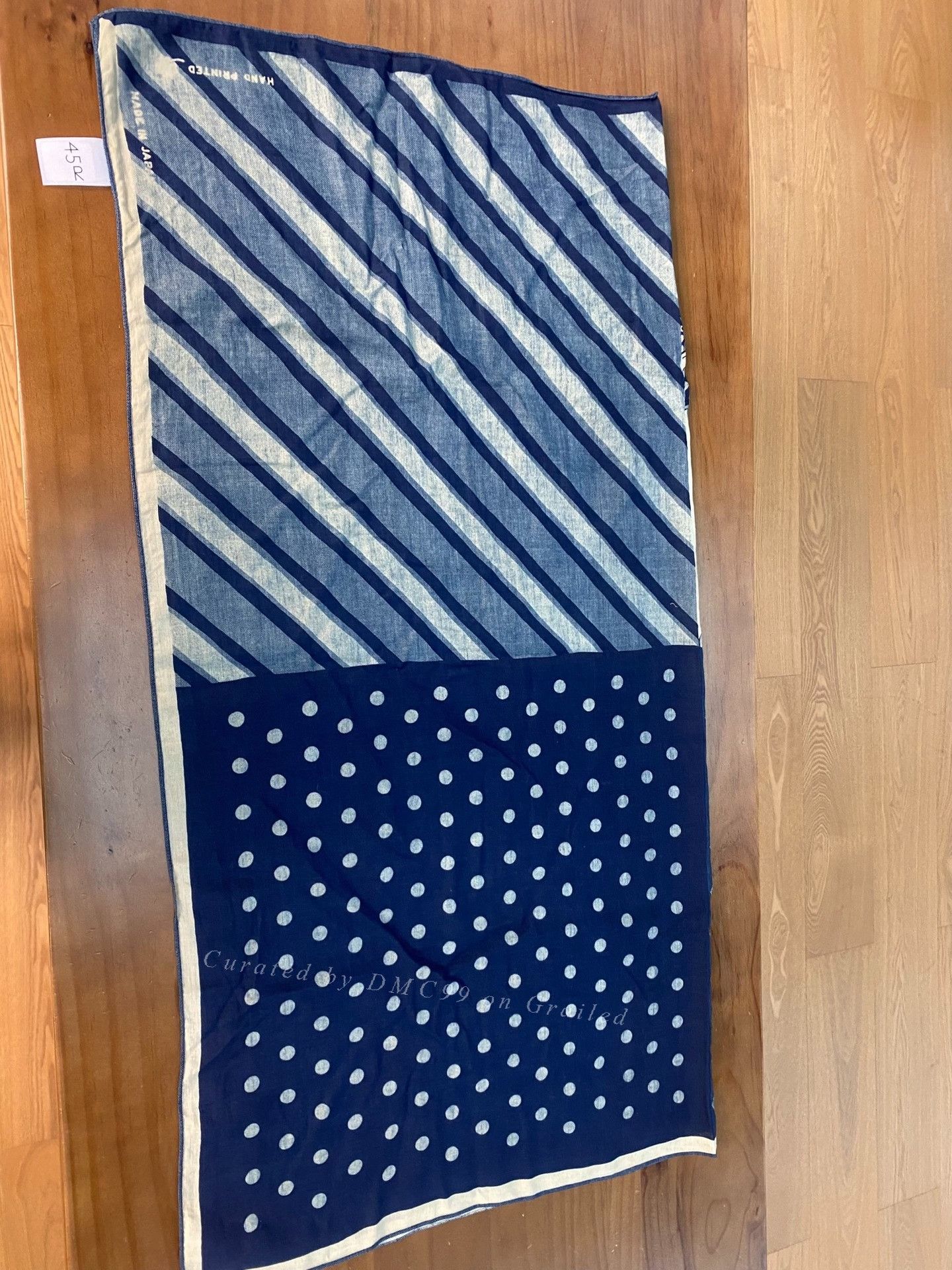 45rpm 45R Indigo Dyed Square Scarf Shawl Size ONE SIZE - 5 Thumbnail
