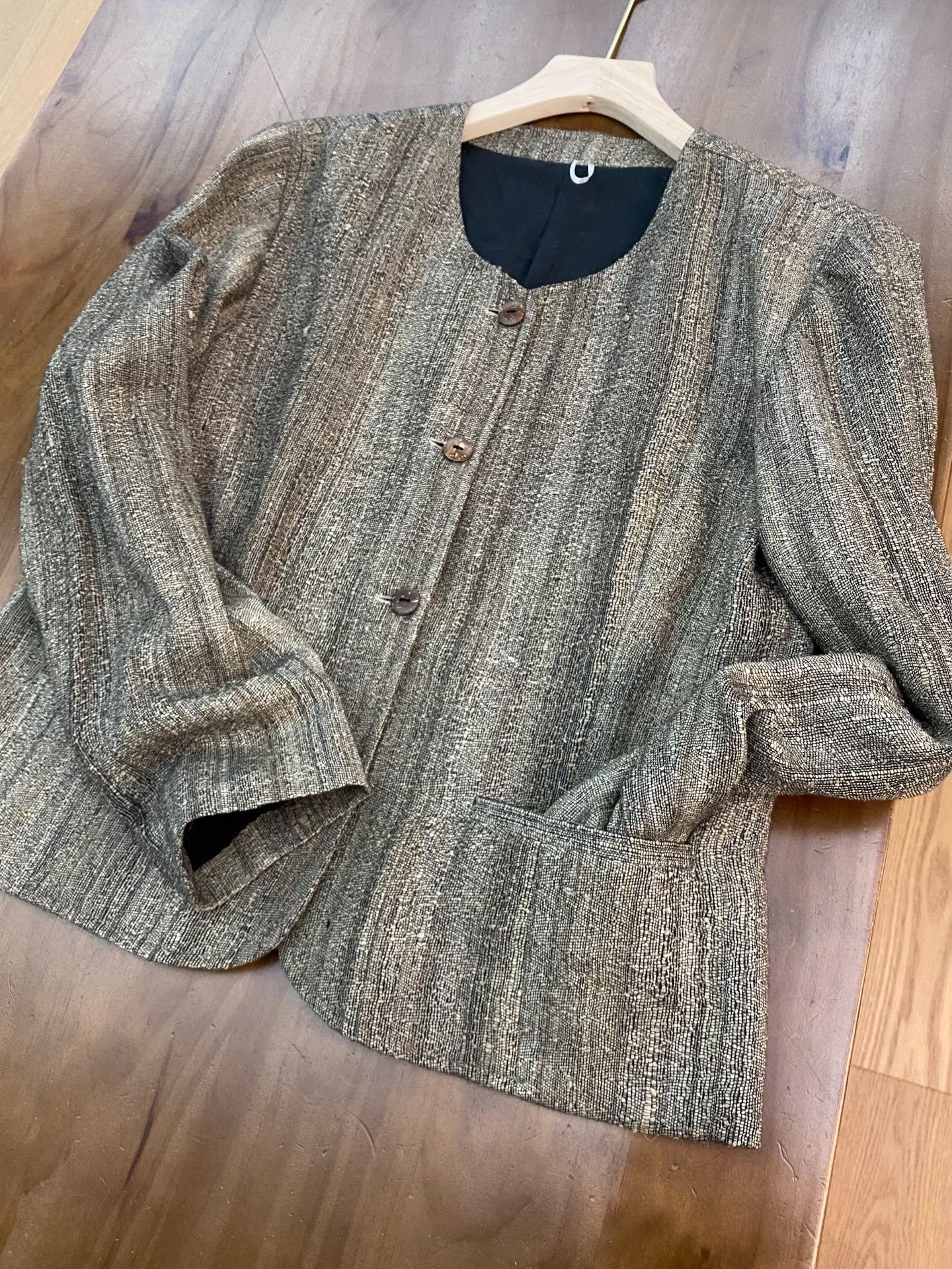 Other Plant-dyed Tussah Silk Tweed Coat Size M / US 6-8 / IT 42-44 - 5 Thumbnail