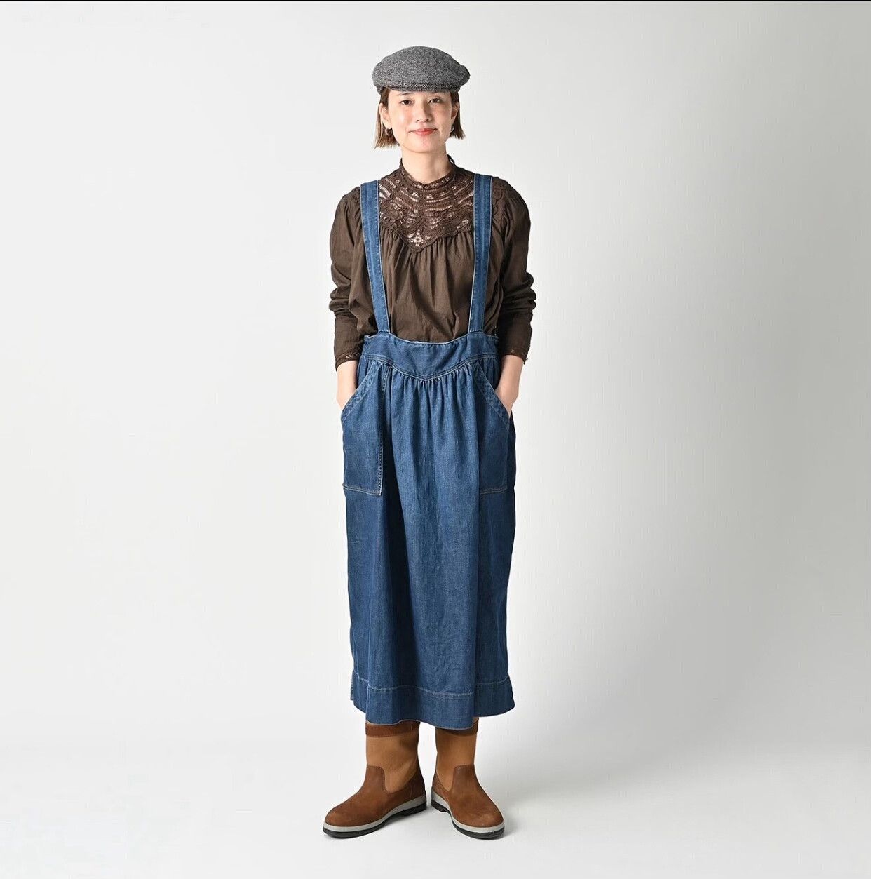 45rpm 45R Denim Pinafore Skirt Size 24" / US 00 / IT 34 - 2 Thumbnail
