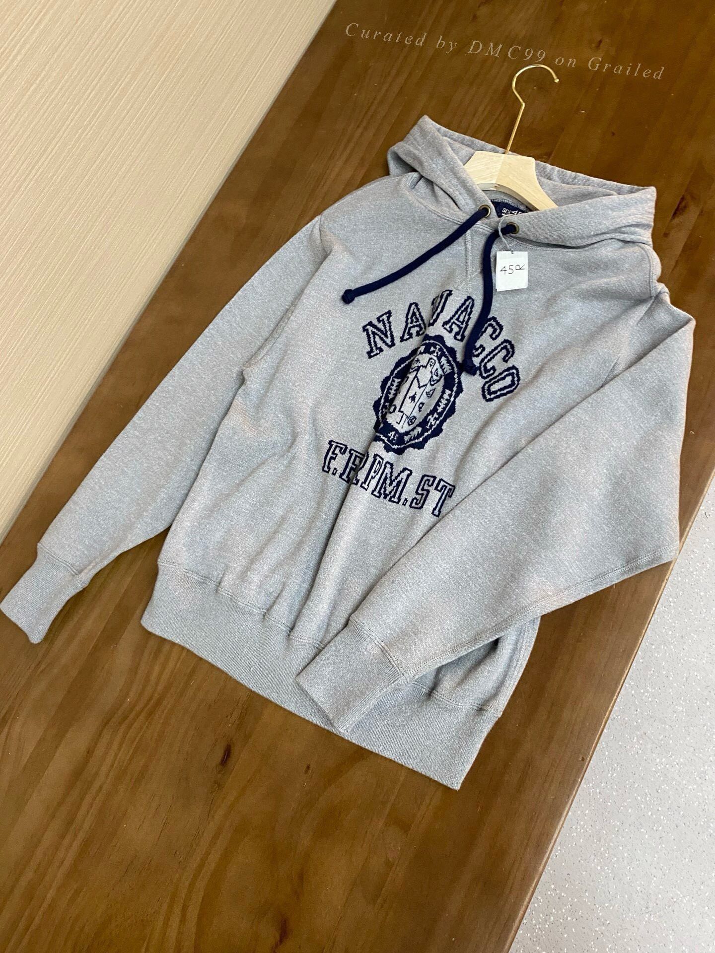 45rpm 45R Gray College Hoodie Pullover Size US L / EU 52-54 / 3 - 7 Thumbnail