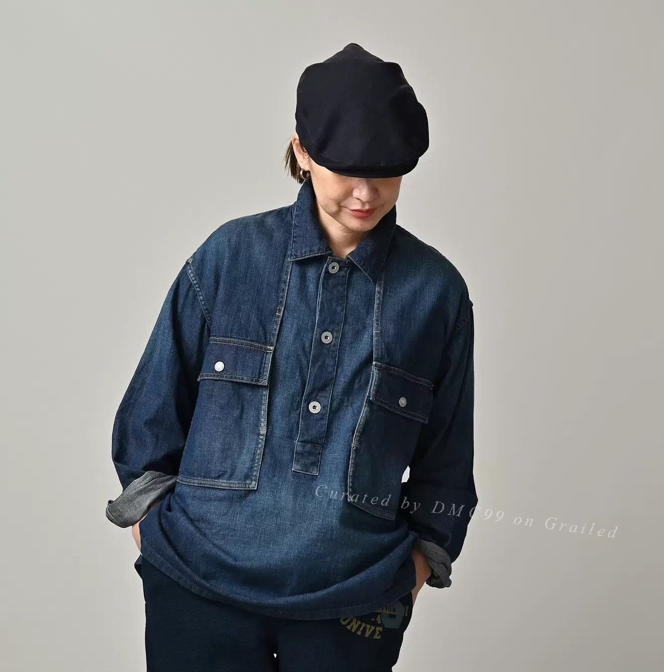 45rpm 45R Japanese Cotton Denim Shirt Size US XL / EU 56 / 4 - 2 Thumbnail