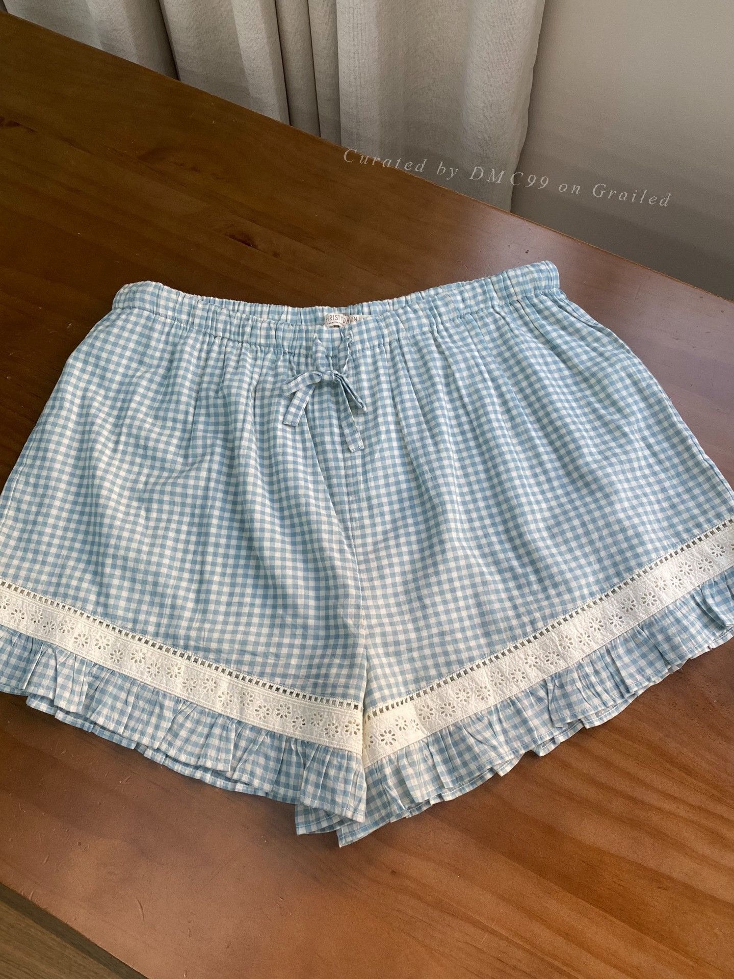 Christy Dawn Christy Dawn Blue White Check Shorts Size 42" / US 20 - 2 Thumbnail