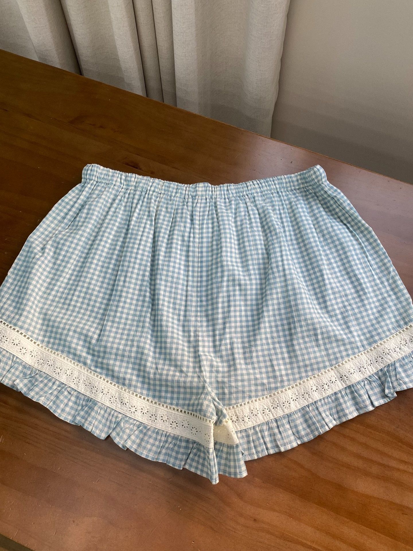 Christy Dawn Christy Dawn Blue White Check Shorts Size 42" / US 20 - 6 Thumbnail