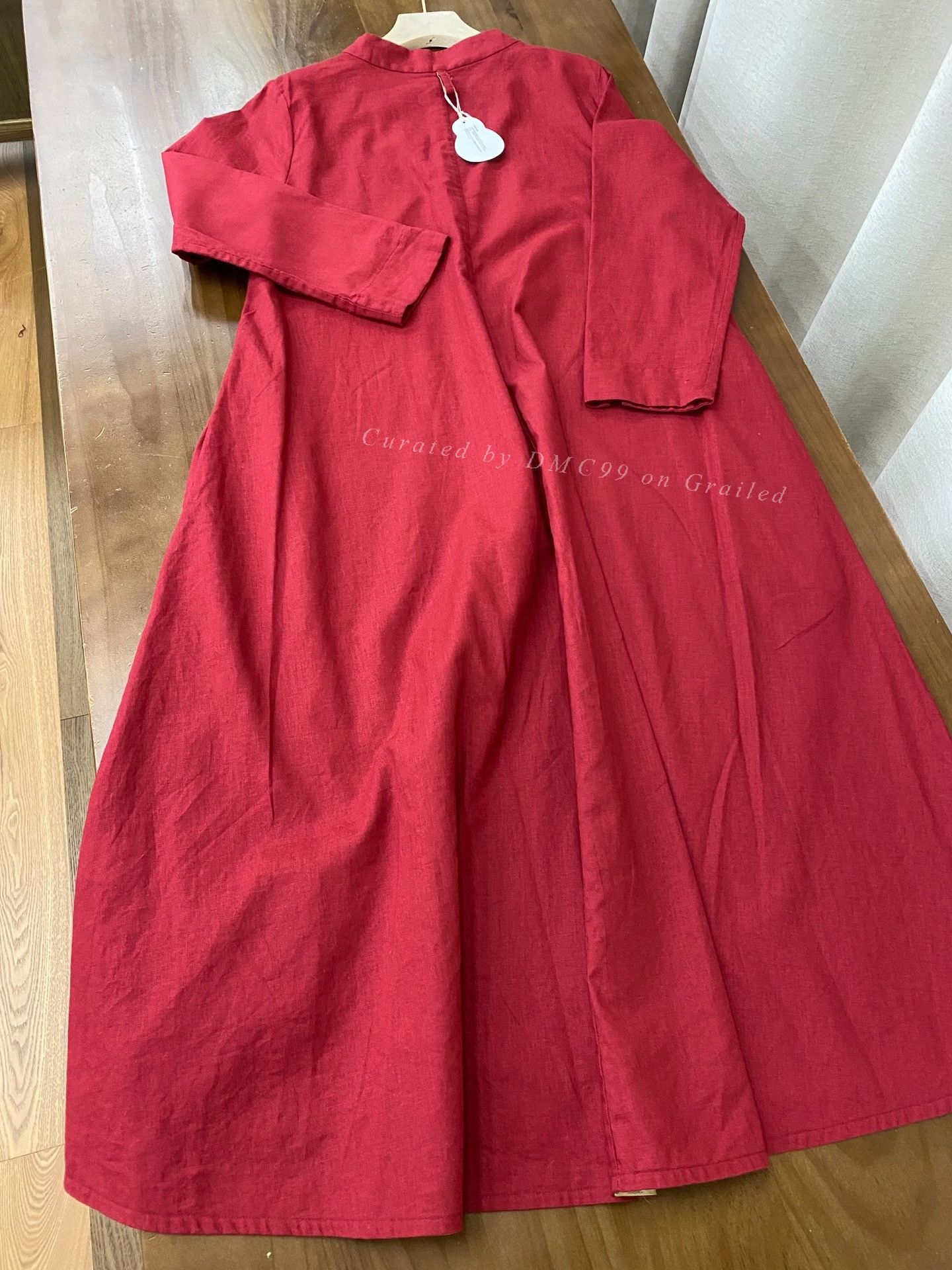 Palace Pallas Palace Red Linen Crew Neck Long Dress Size M / US 6-8 / IT 42-44 - 5 Thumbnail