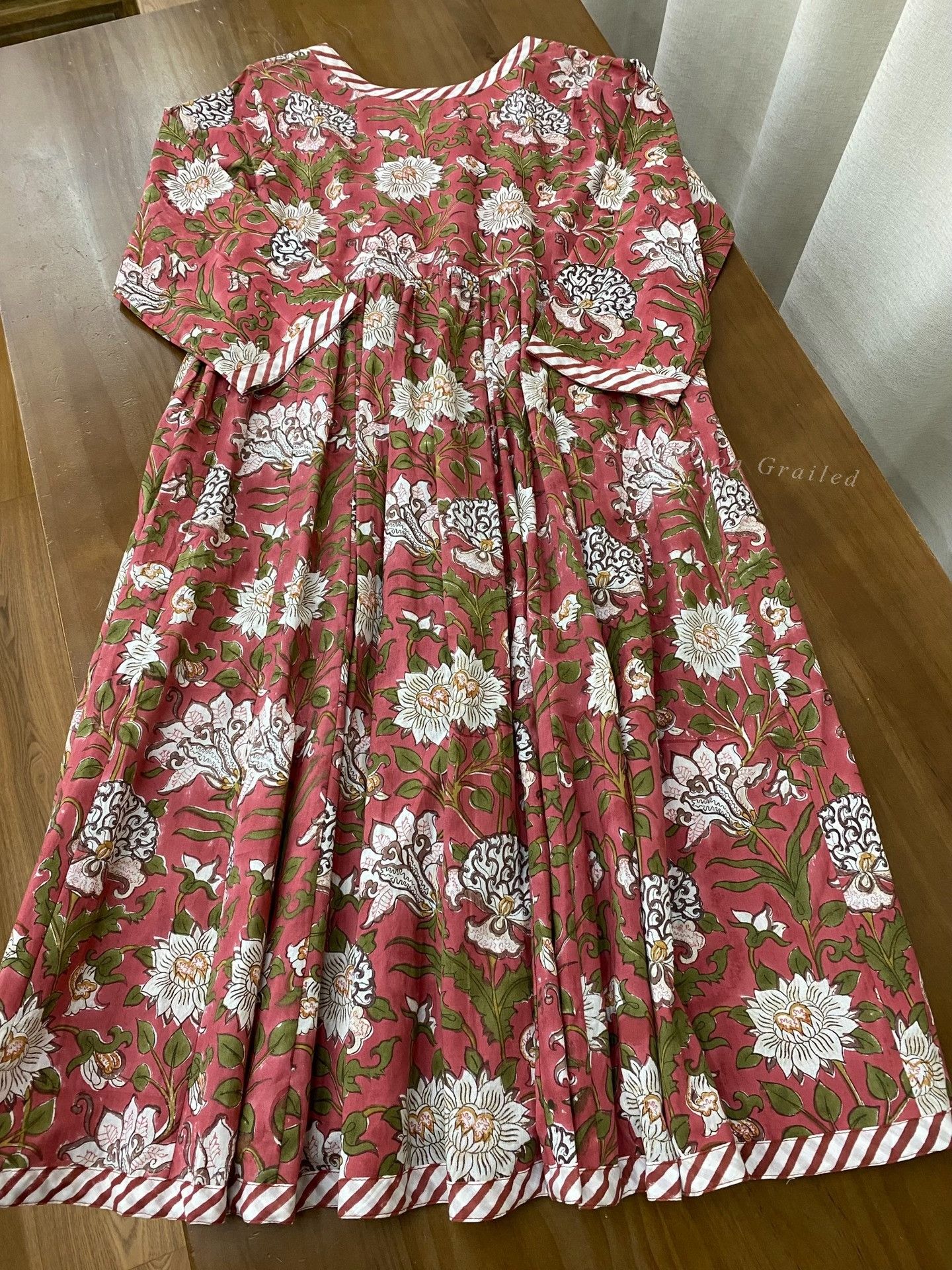 Other Red Floral Loose Long Dress Size M / US 6-8 / IT 42-44 - 4 Thumbnail