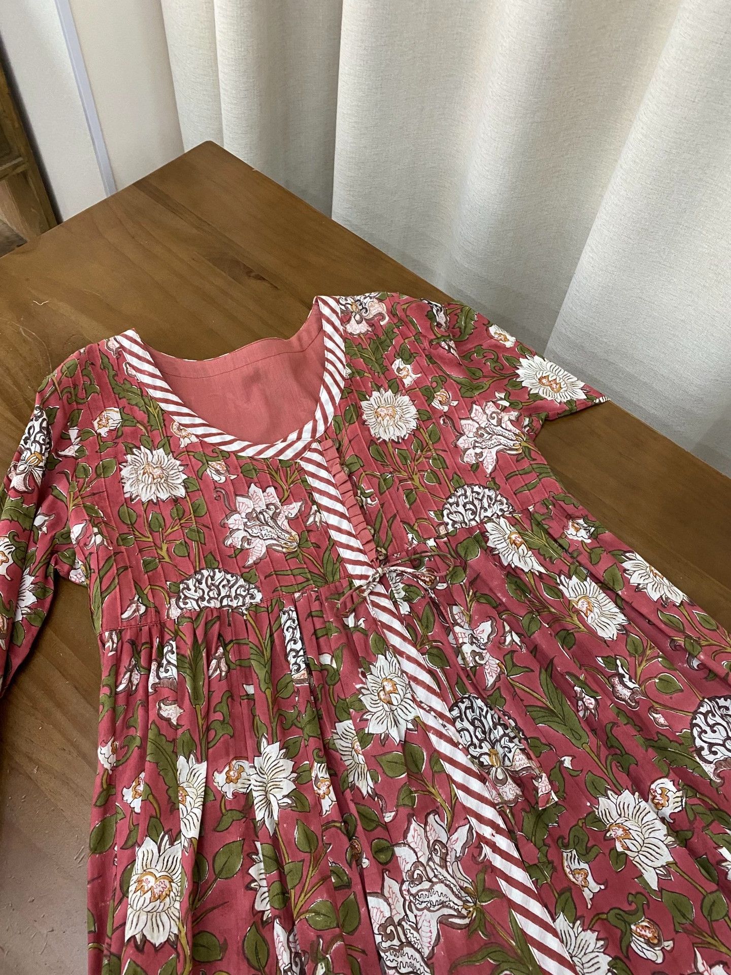 Other Red Floral Loose Long Dress Size M / US 6-8 / IT 42-44 - 3 Thumbnail