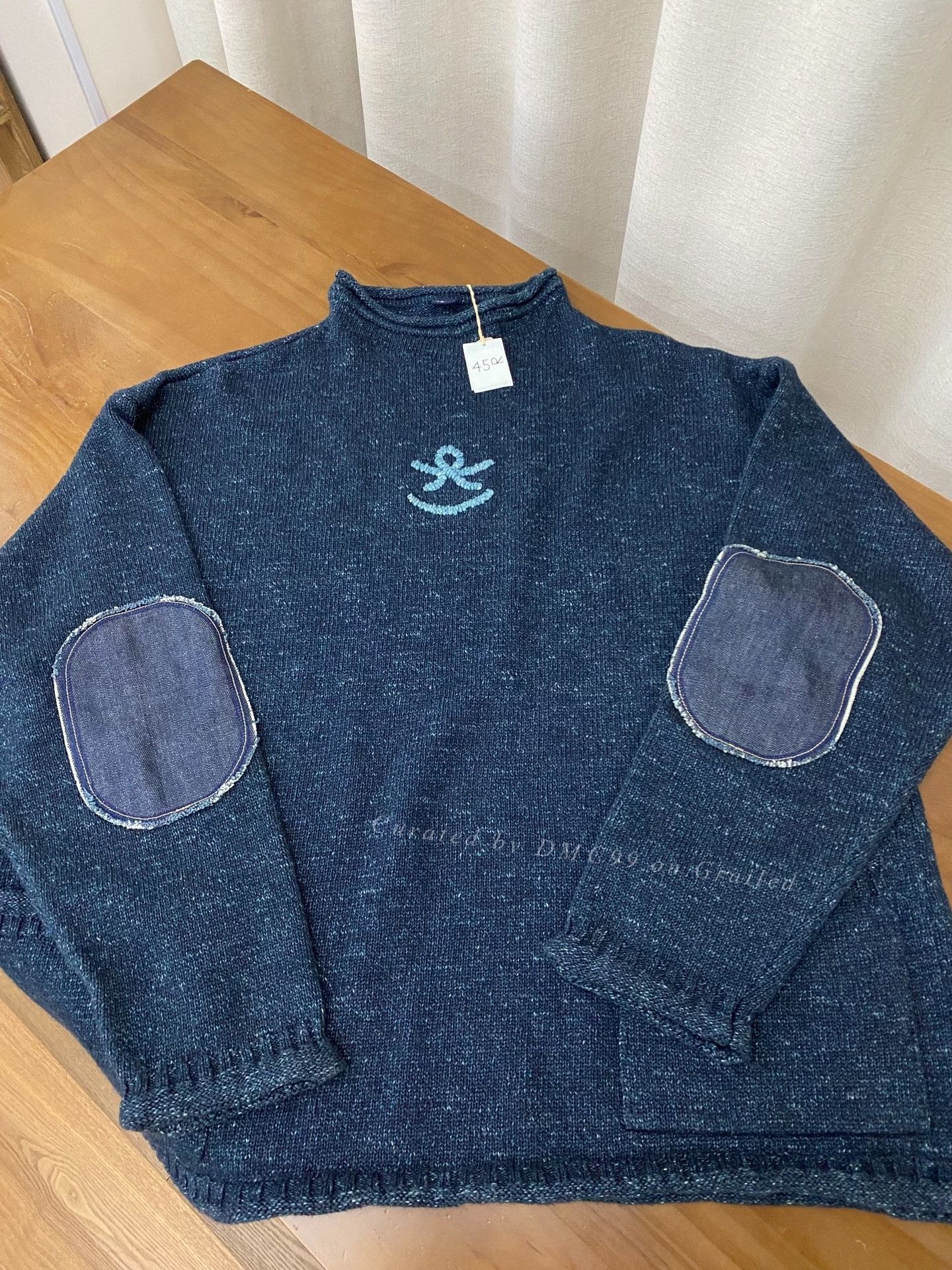 45rpm 45R Indigo Crewneck Pullover Sweater Size US XL / EU 56 / 4 - 3 Thumbnail