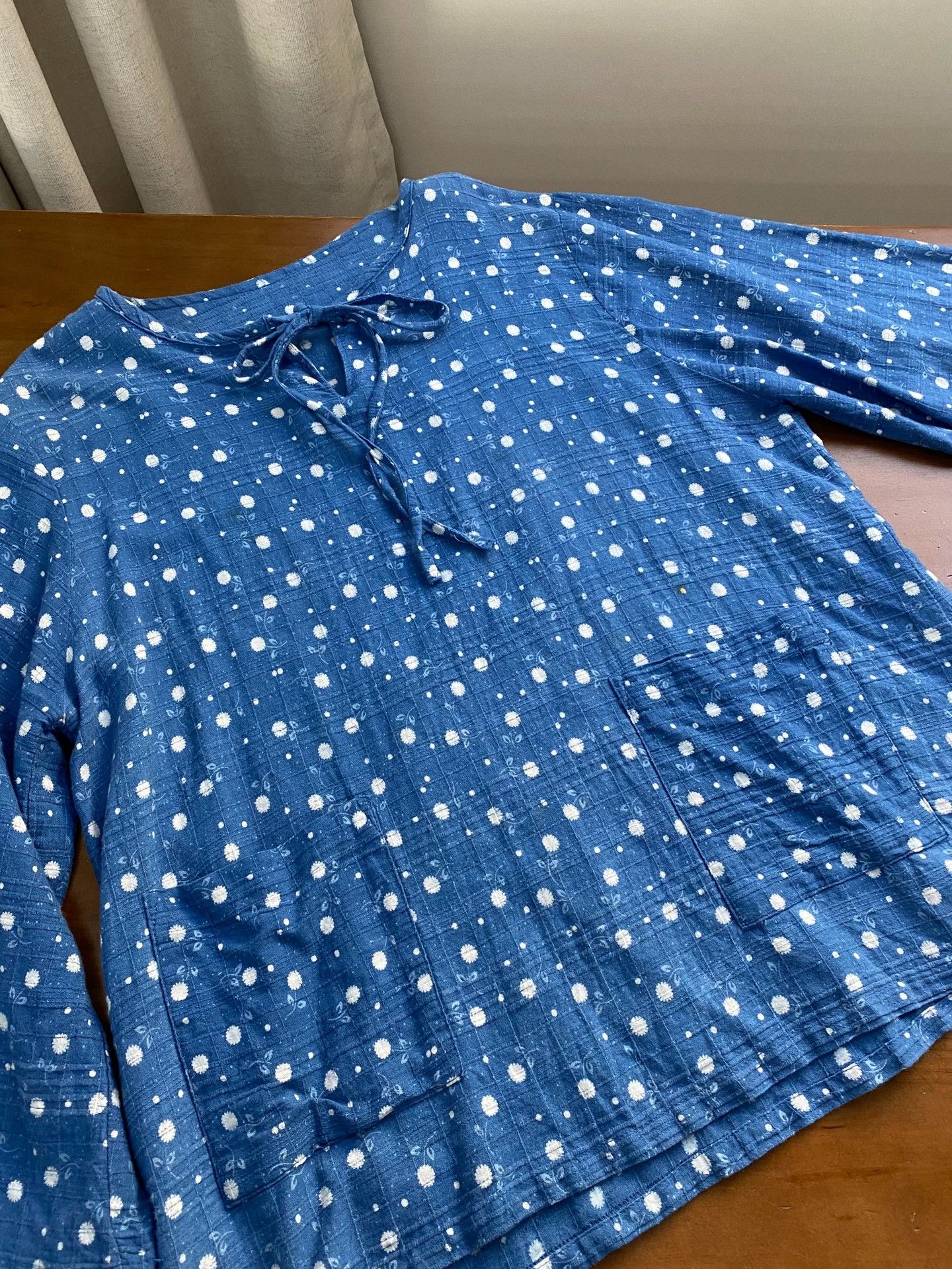Other Indigo Dyed Polka Dot Round Neck Top Size M / US 6-8 / IT 42-44 - 4 Thumbnail
