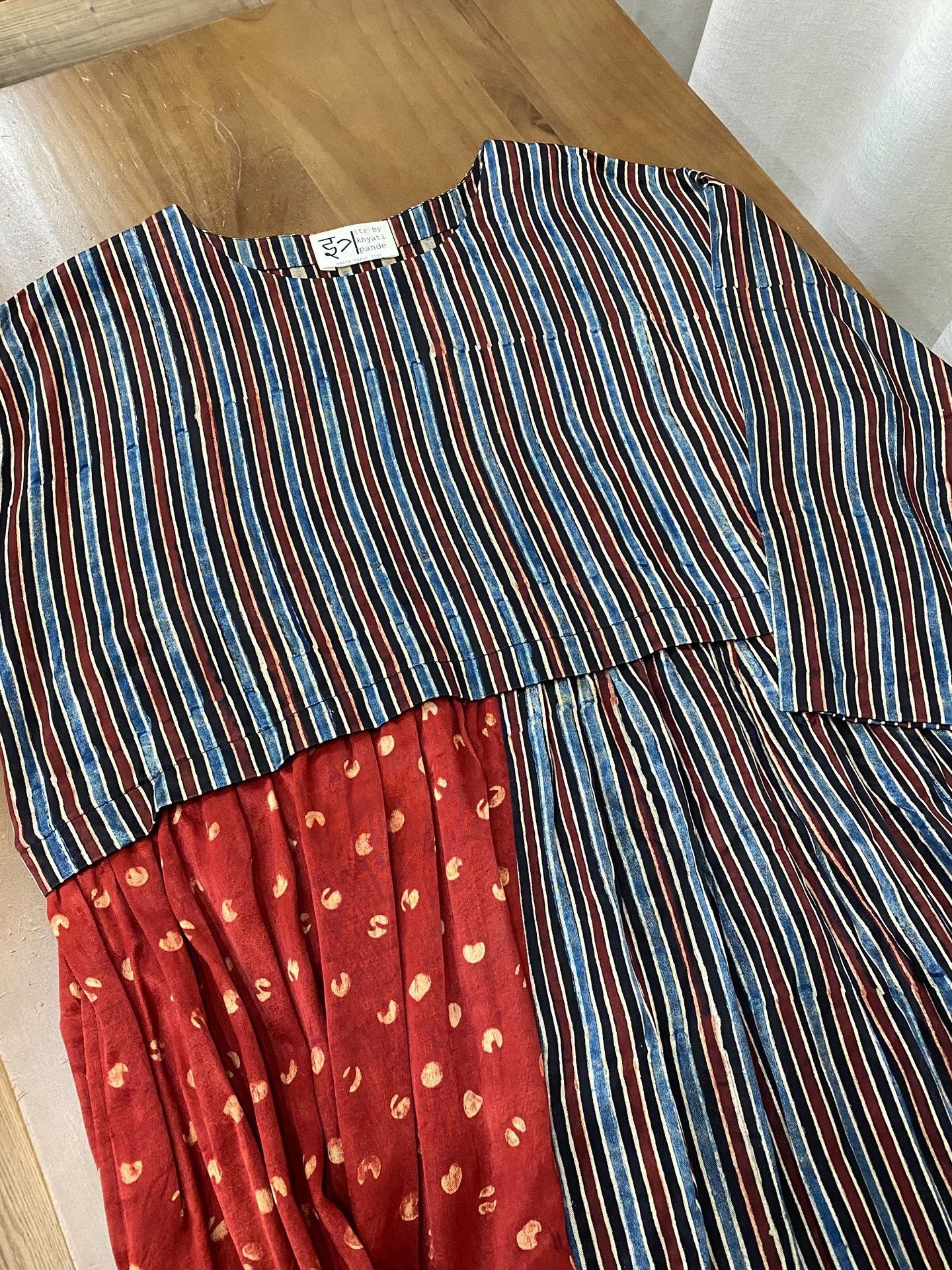 Other Striped Floral Indian Patchwork Dress Size M / US 6-8 / IT 42-44 - 5 Thumbnail