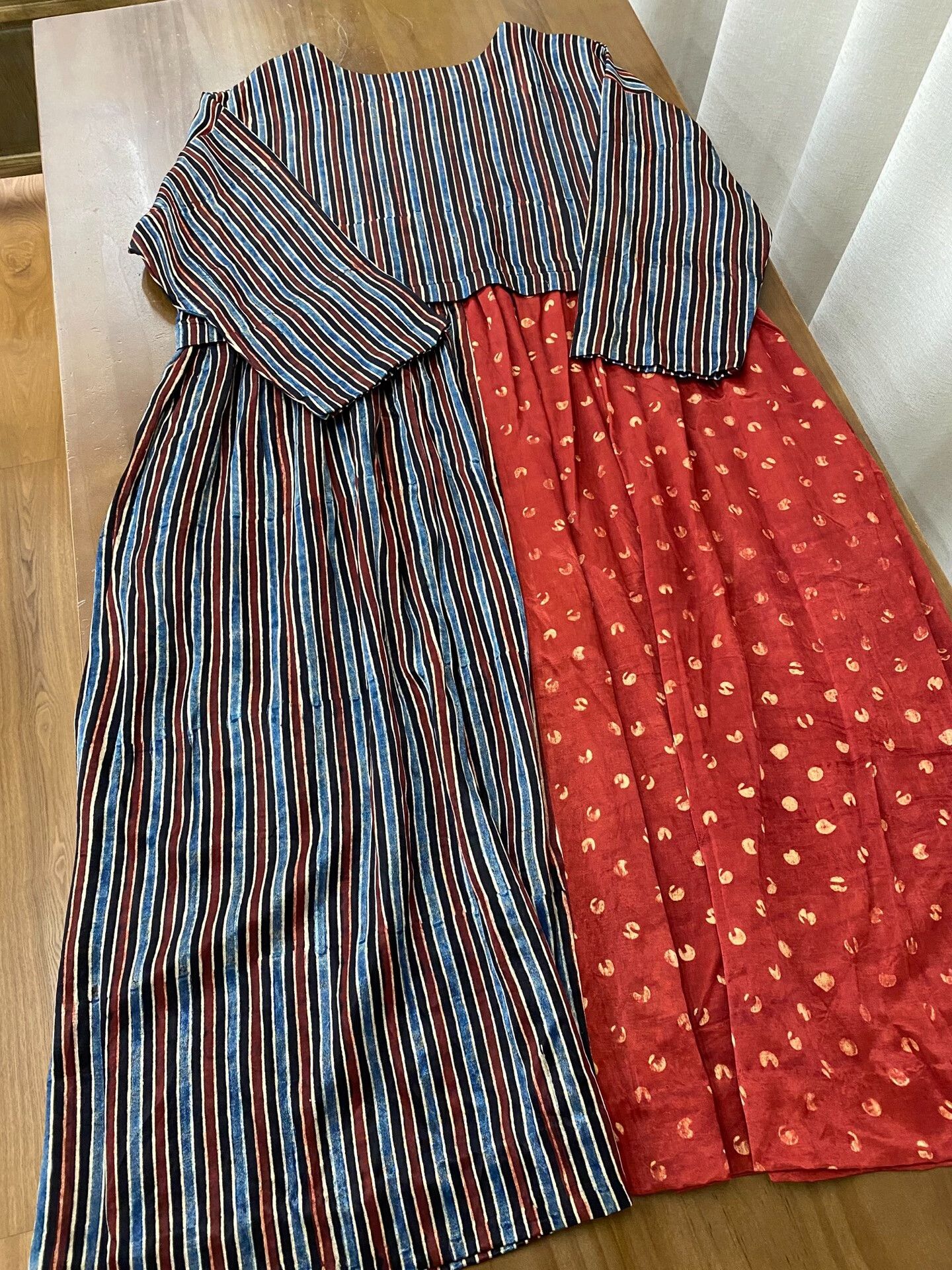 Other Striped Floral Indian Patchwork Dress Size M / US 6-8 / IT 42-44 - 3 Thumbnail