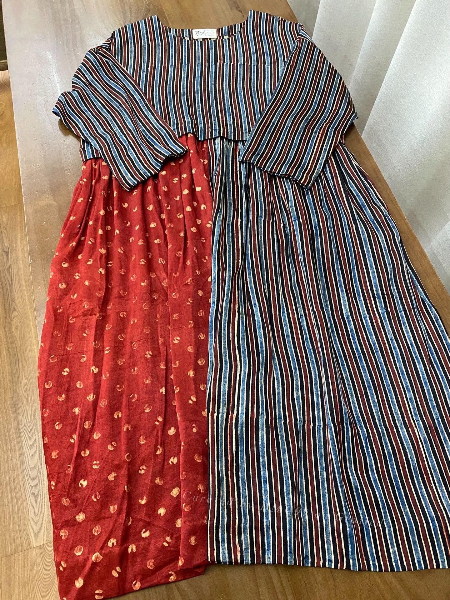 Other Striped Floral Indian Patchwork Dress Size M / US 6-8 / IT 42-44 - 2 Thumbnail