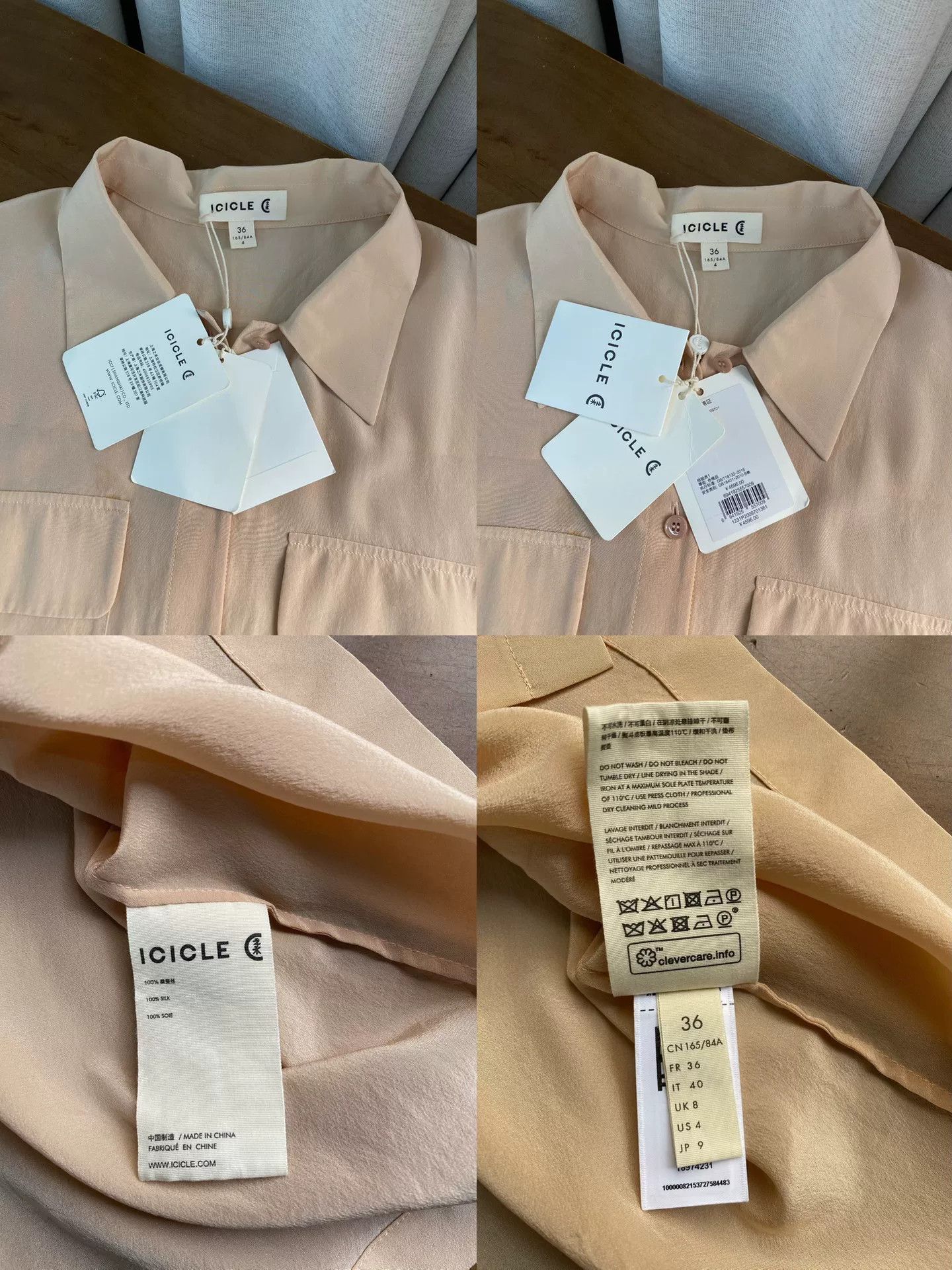 Other Zhihe 100% Silk Pink Shirt Size XXS / US 00 / IT 34 - 7 Thumbnail