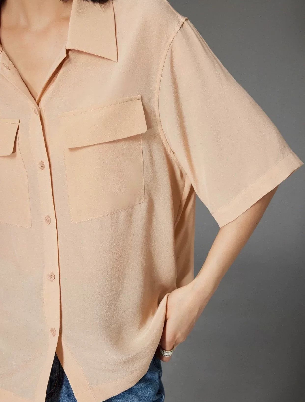 Other Zhihe 100% Silk Pink Shirt Size XXS / US 00 / IT 34 - 8 Thumbnail
