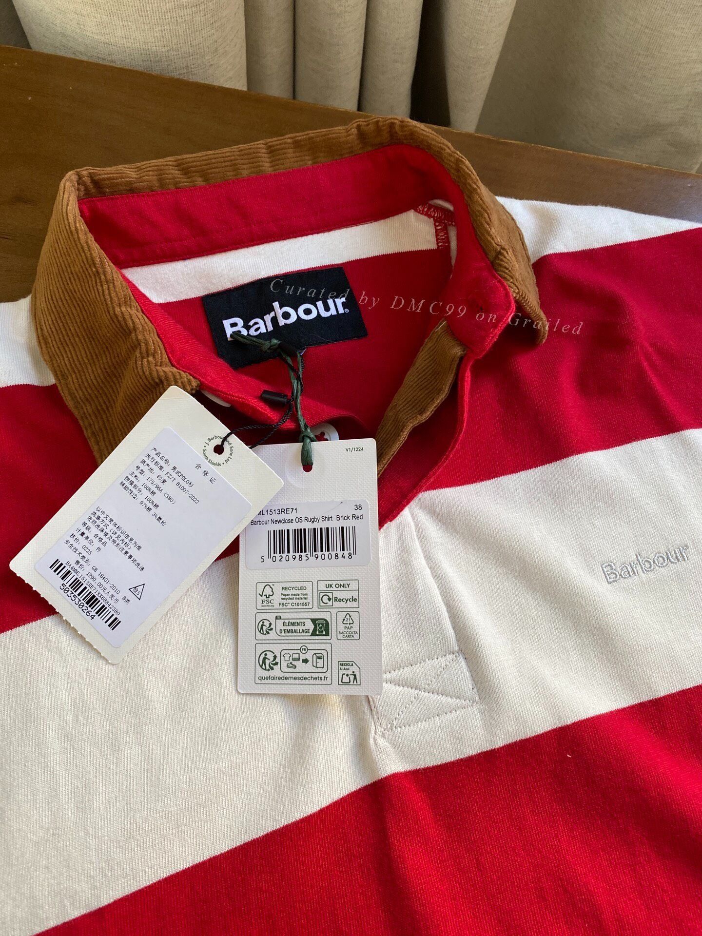 Barbour Barbour Red White Stripe Polo Shirt Size US L / EU 52-54 / 3 - 3 Thumbnail