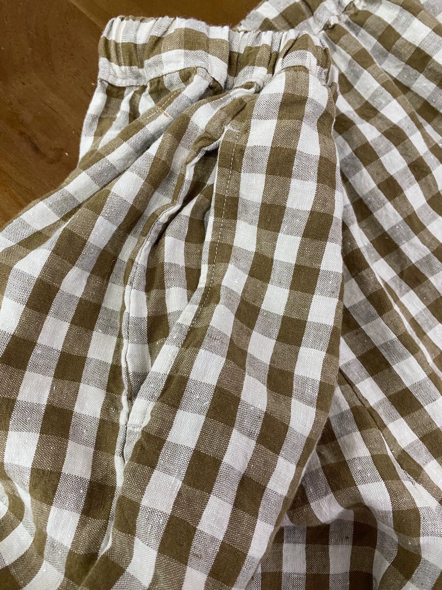 45rpm 45r Heavy Linen Check Culottes Skirt Size 32" / US 10 / IT 46 - 4 Thumbnail