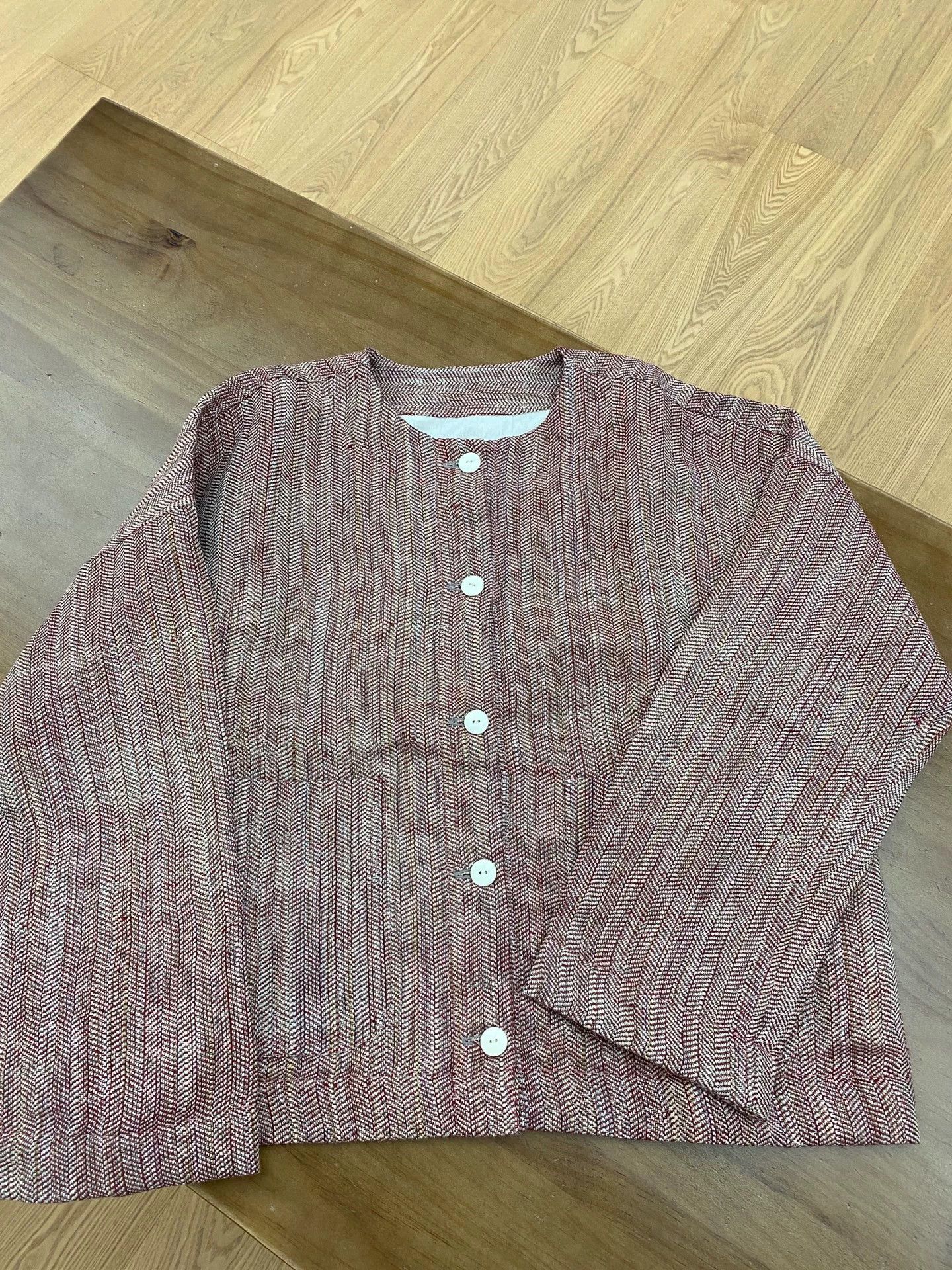 Other Tussah Silk Vintage Round Neck Coat Size M / US 6-8 / IT 42-44 - 2 Thumbnail