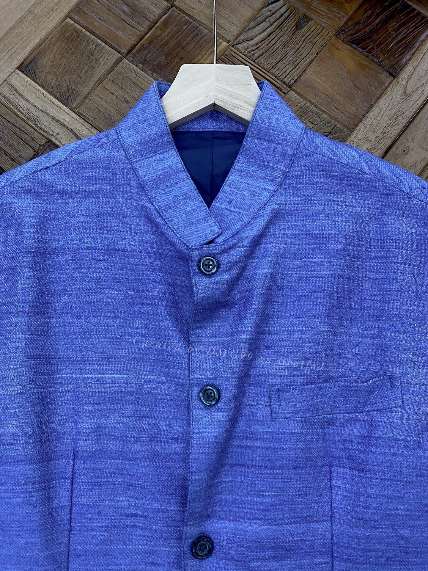 Other Indigo Dyed Tussah Silk Double-Layer Vest Size US M / EU 48-50 / 2 - 3 Thumbnail