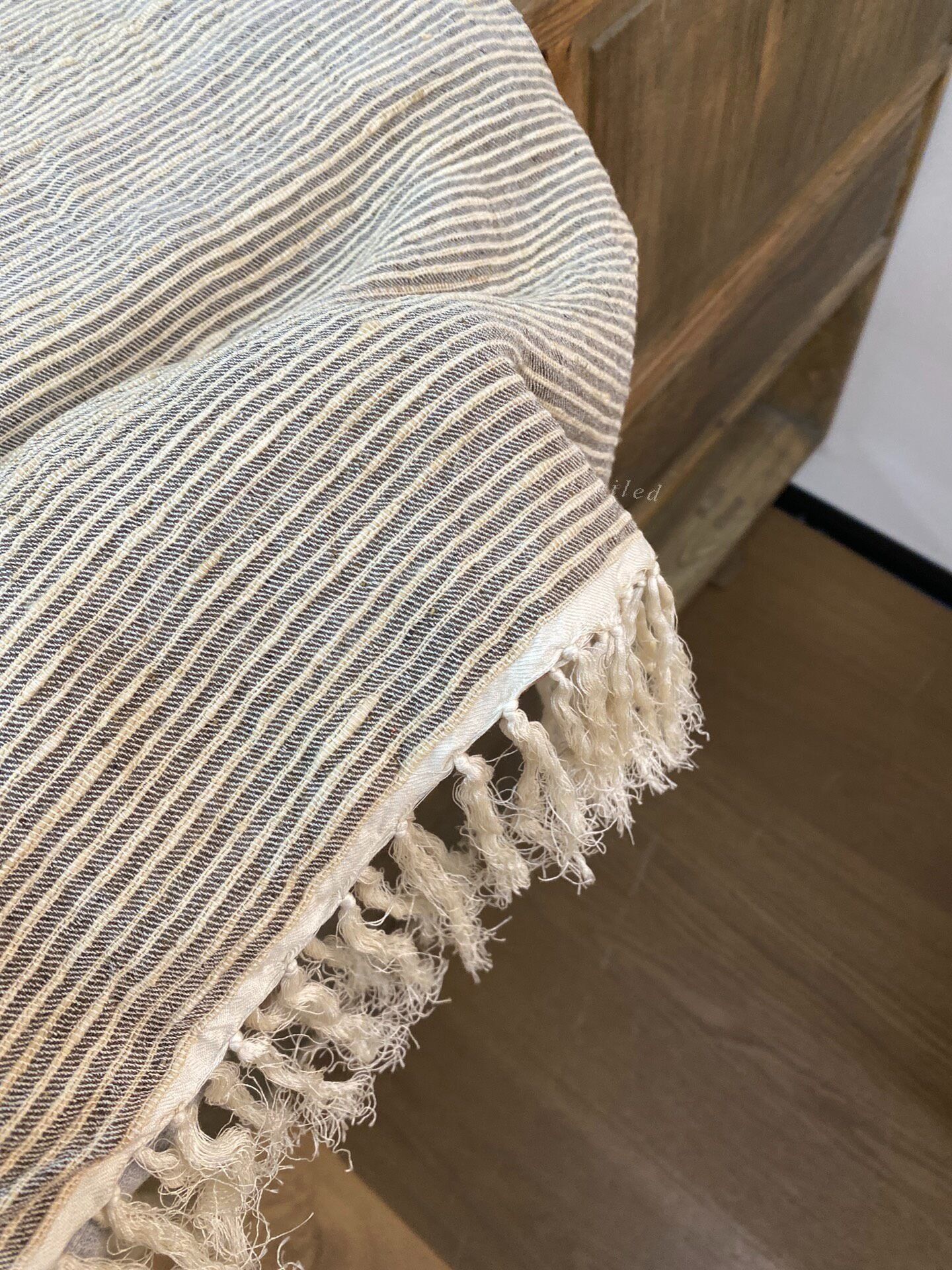 Other Simple Striped Tassel Silk Scarf Size ONE SIZE - 4 Thumbnail