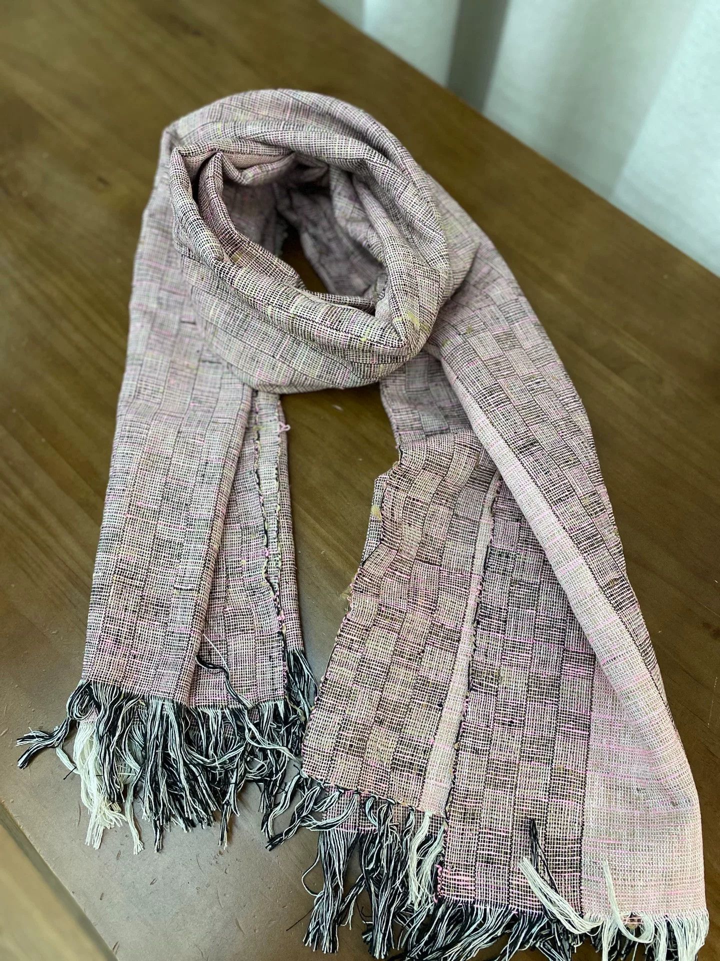 Other Tussah Silk Retro Plaid Fringe Scarf Size ONE SIZE - 5 Thumbnail