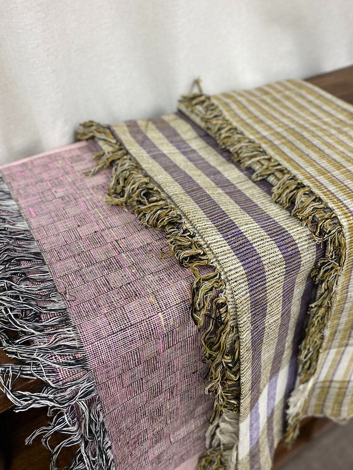 Other Tussah Silk Retro Plaid Fringe Scarf Size ONE SIZE - 2 Thumbnail