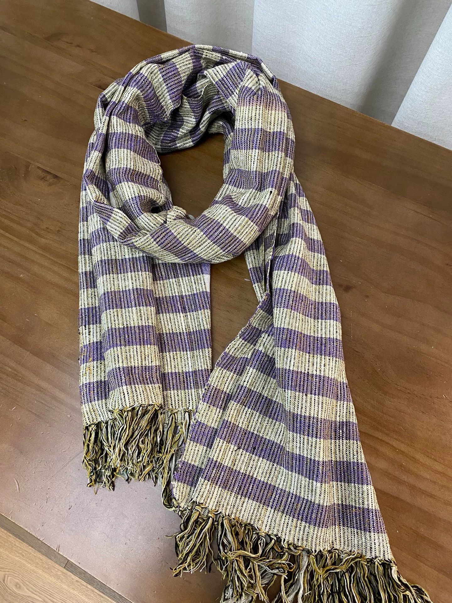 Other Tussah Silk Retro Plaid Fringe Scarf Size ONE SIZE - 4 Thumbnail