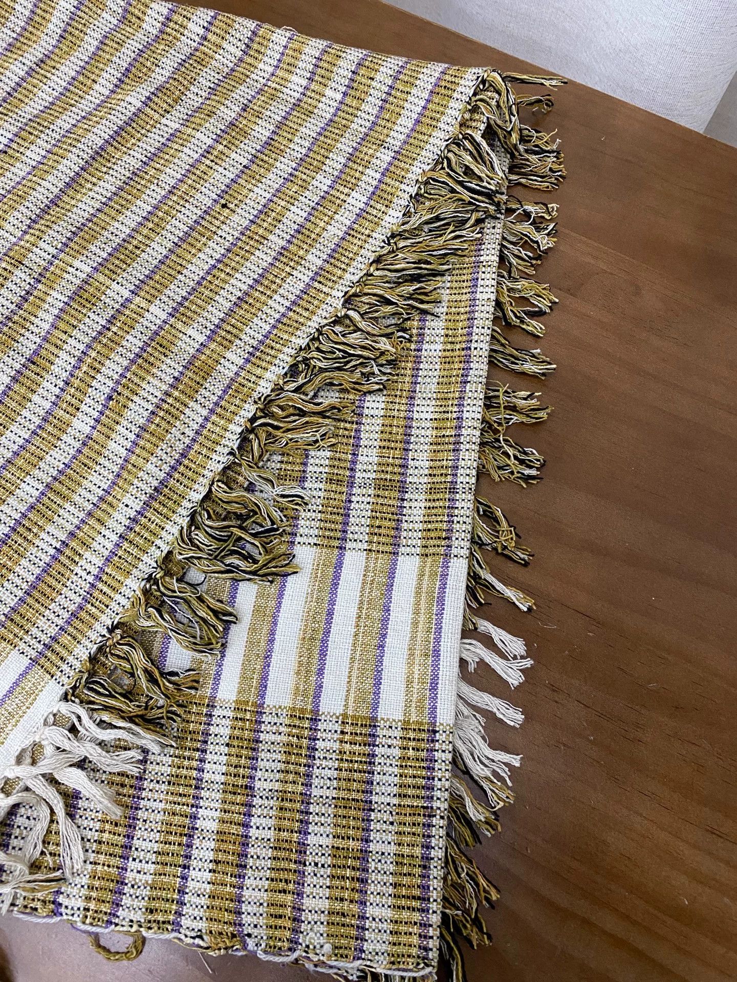 Other Tussah Silk Retro Plaid Fringe Scarf Size ONE SIZE - 6 Thumbnail