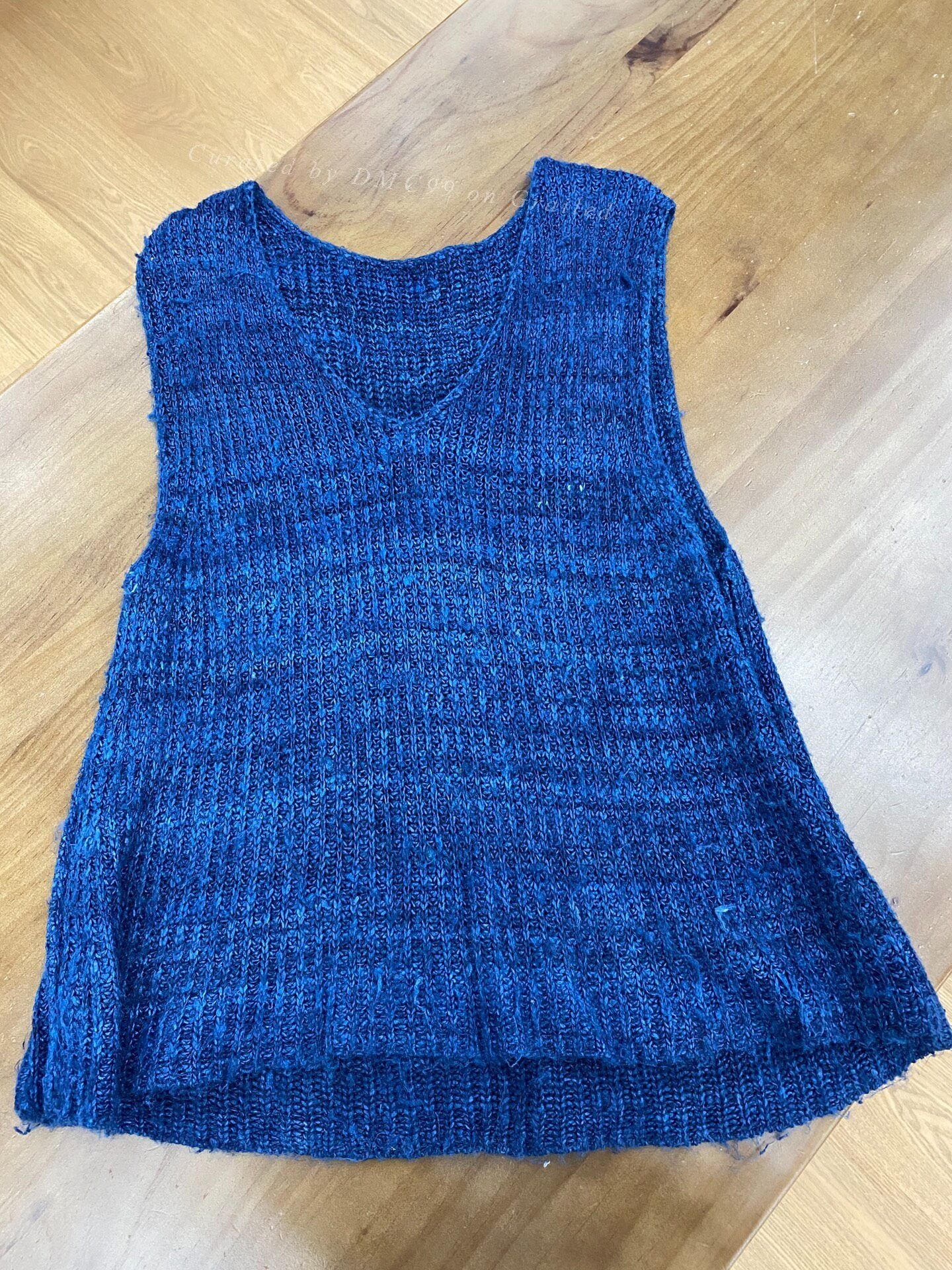 Other New Handmade Blue Tussah Silk Vest Size M / US 6-8 / IT 42-44 - 3 Thumbnail