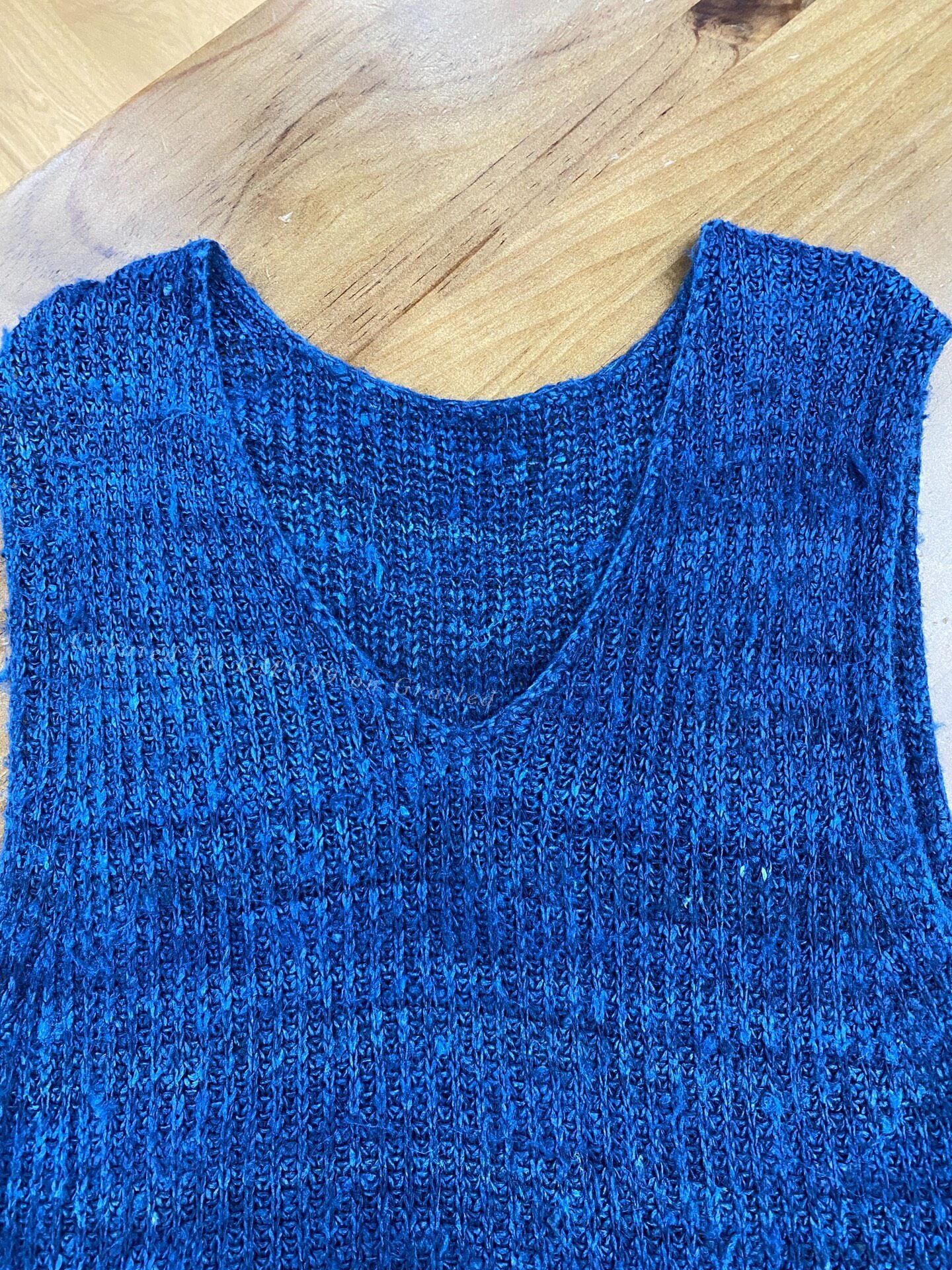 Other New Handmade Blue Tussah Silk Vest Size M / US 6-8 / IT 42-44 - 2 Thumbnail
