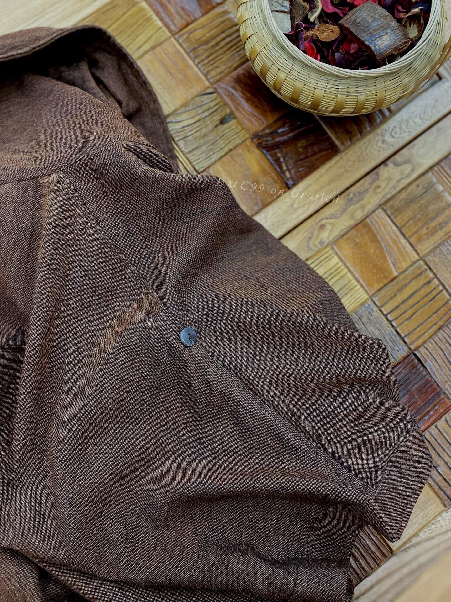 Other Tussah Silk New Chinese Collar Jacket Size M / US 6-8 / IT 42-44 - 4 Thumbnail
