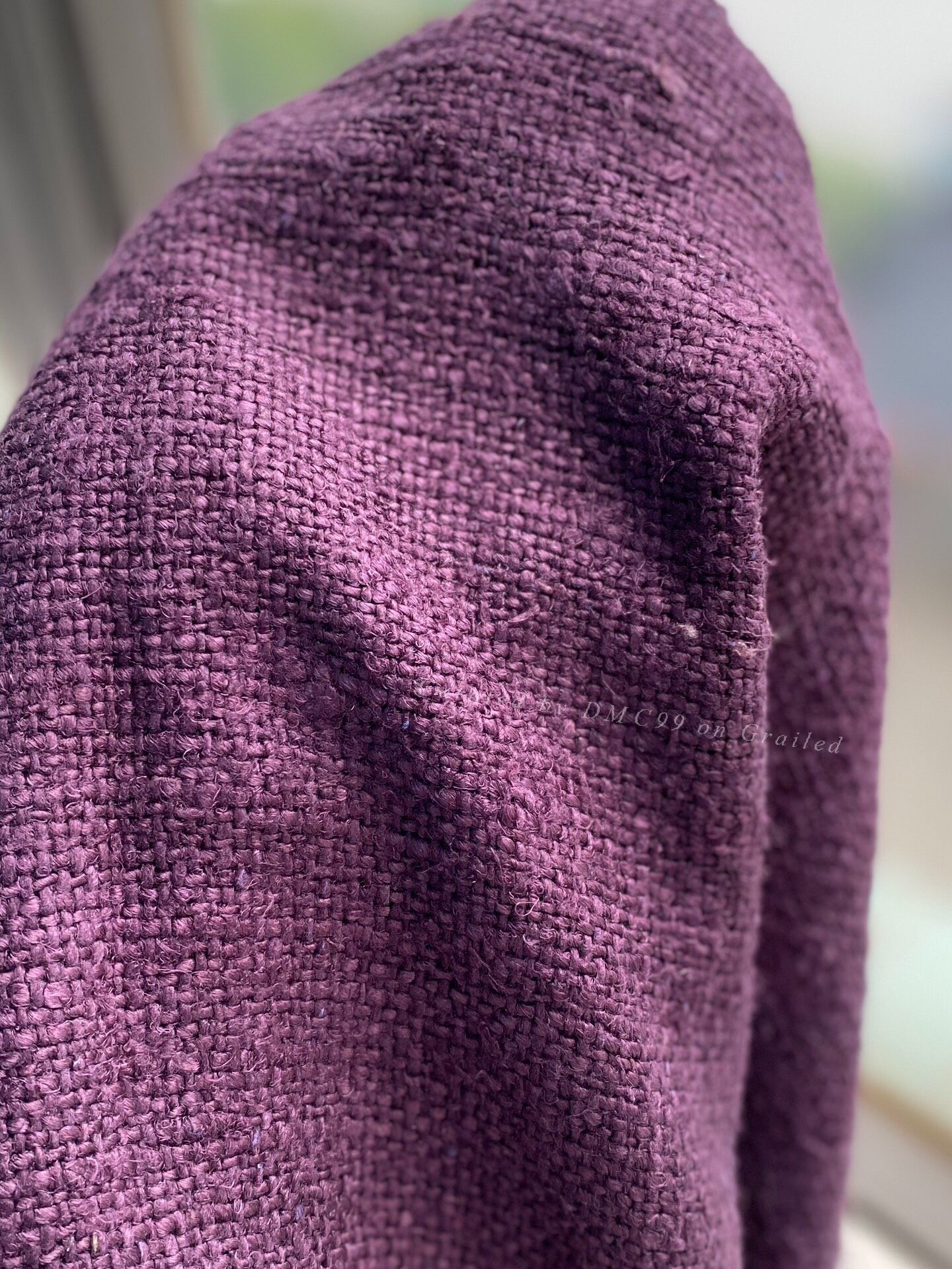 Other Deep Purple Tussah Silk V-Neck Coat Size M / US 6-8 / IT 42-44 - 6 Thumbnail