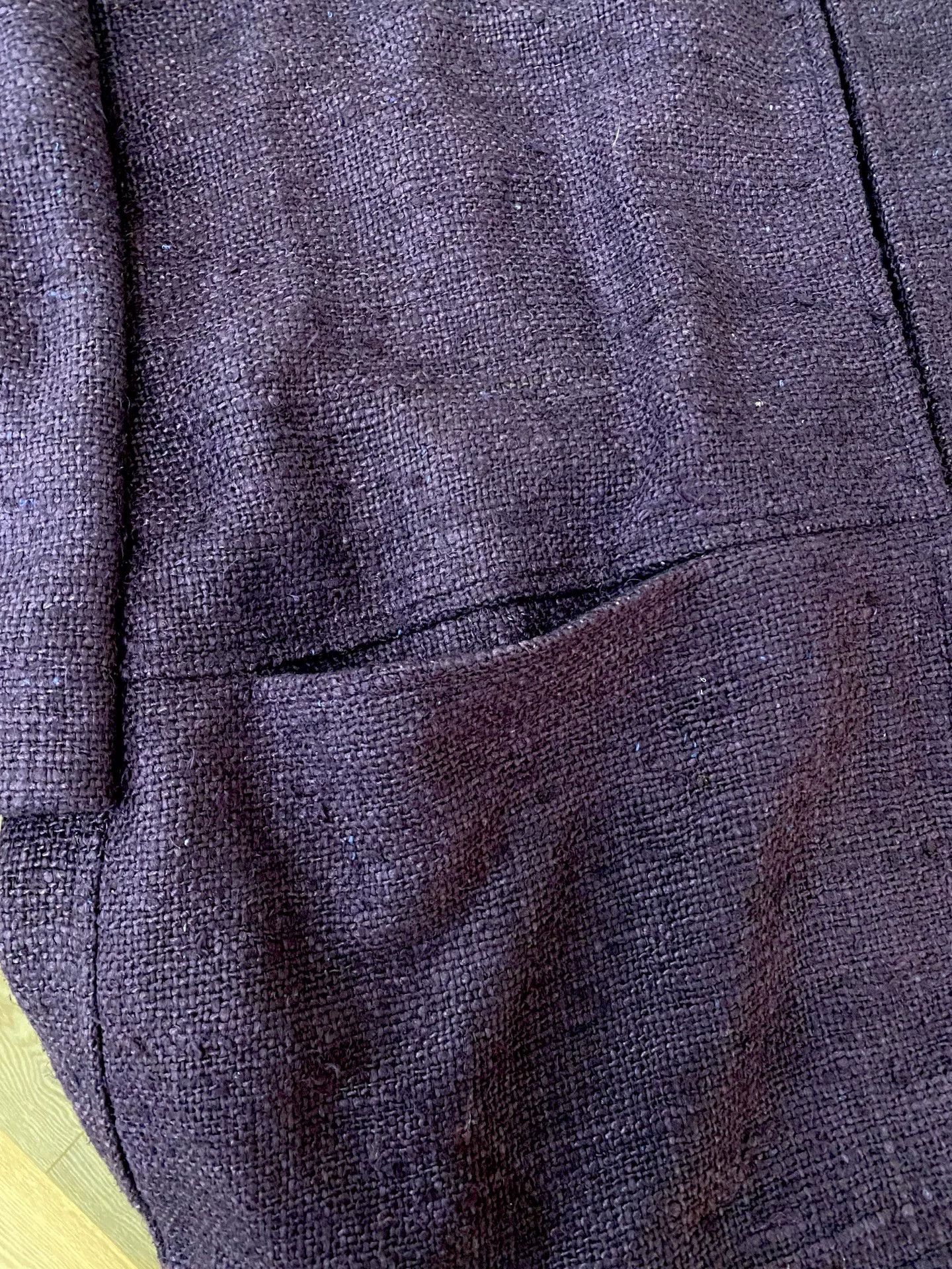 Other Deep Purple Tussah Silk V-Neck Coat Size M / US 6-8 / IT 42-44 - 4 Thumbnail